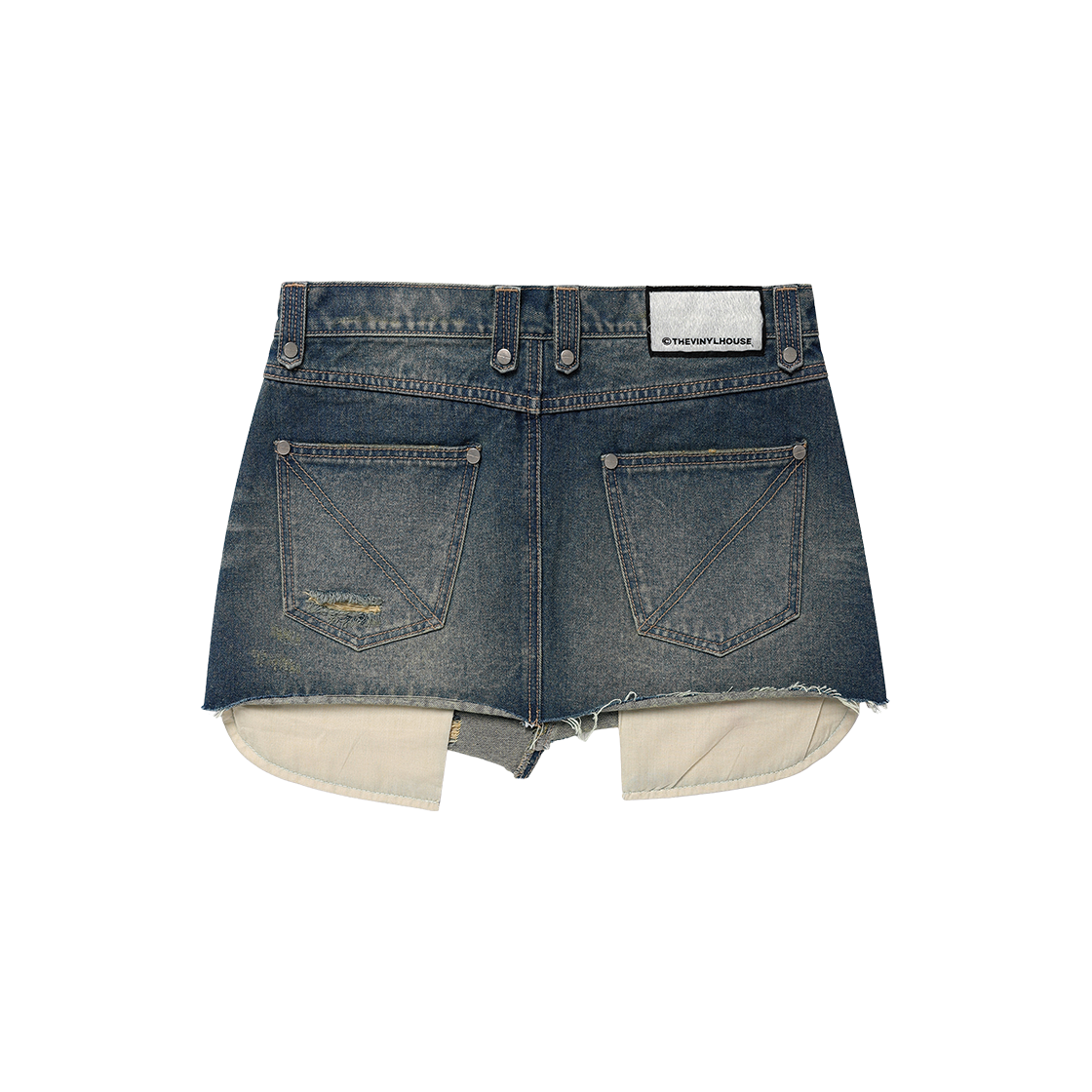 더바이닐하우스 언밸런스 미니 데님 스커트(W) 블루(Thevinylhouse Unbalance Micro Denim Skirt (W) Blue) - 2