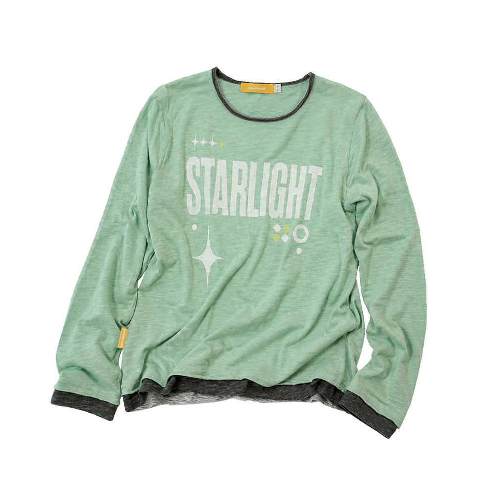 메인부스 스타라이트 슬럽 레이어드 티셔츠 라임(MAINBOOTH Starlight Slub Layered T-Shirt Lime)