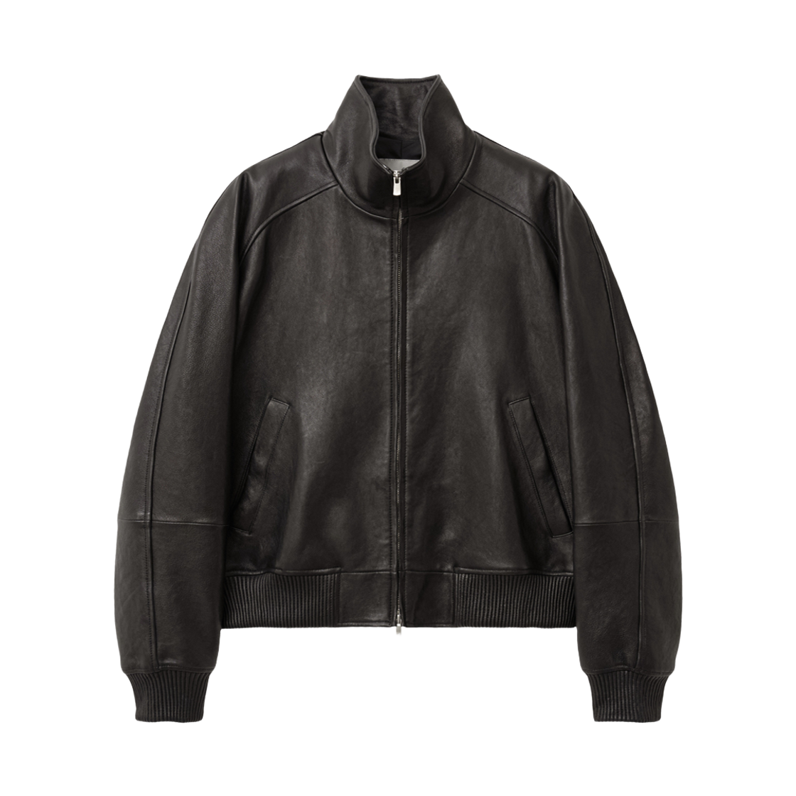 알렌느 프레드 레더 블루종 블랙(Haleine Fred Leather Blouson Black (Xj304))