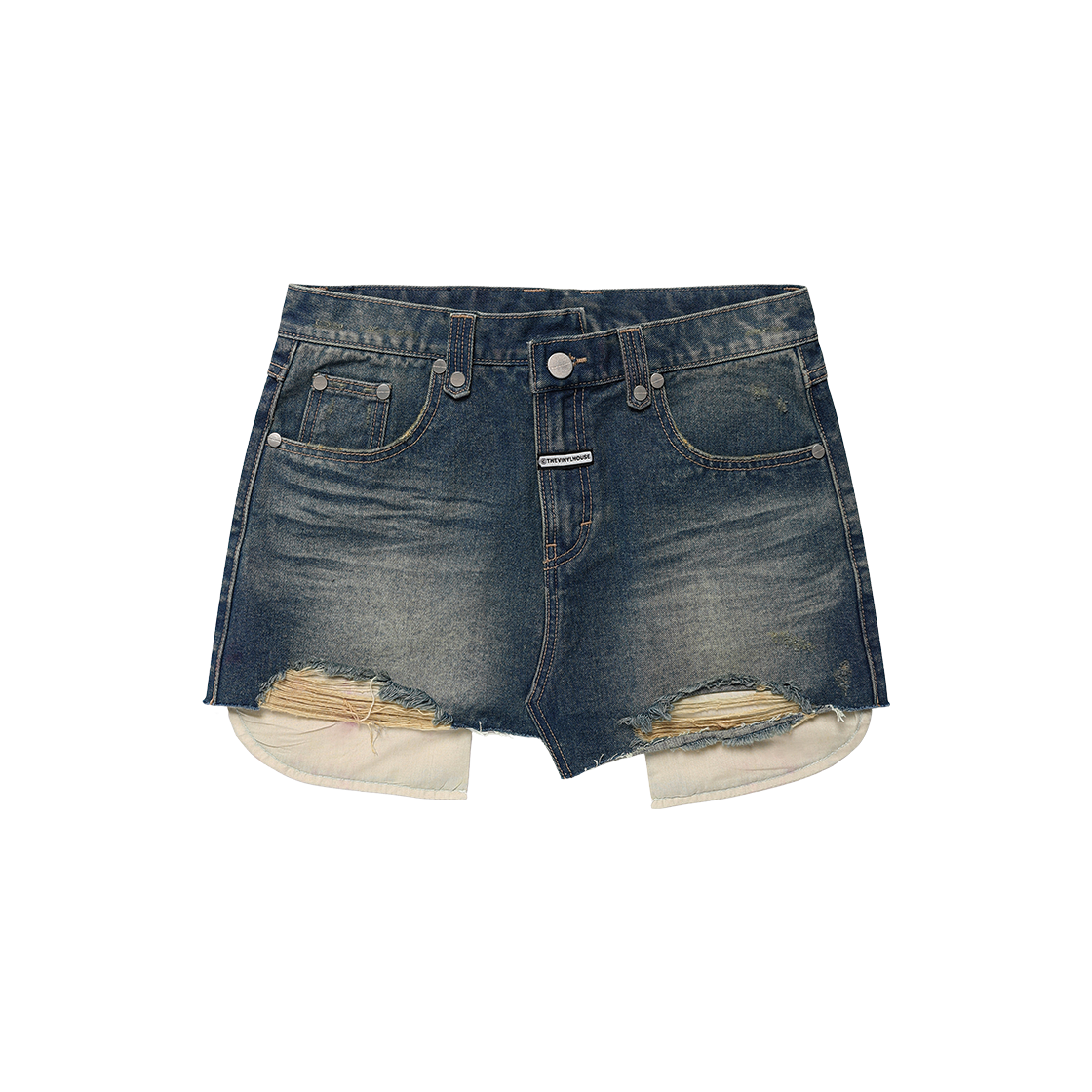 VH2GSFD190ABL Thevinylhouse Unbalance Micro Denim Skirt (W) Blue