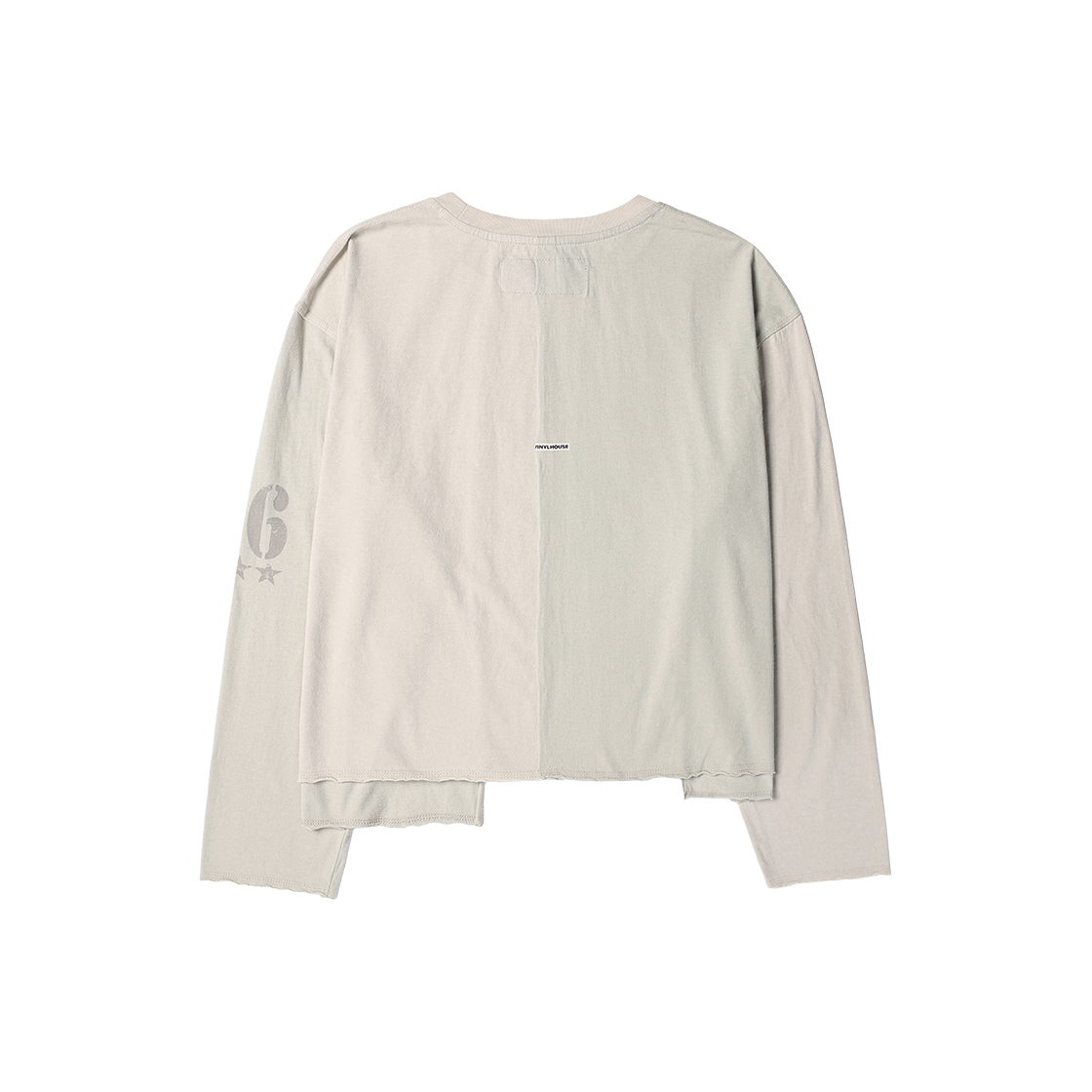 더바이닐하우스 블록 언밸런스 긴팔 티셔츠(W) 크림(Thevinylhouse Block Unbalance Ls Tee(W) Cream) - 2