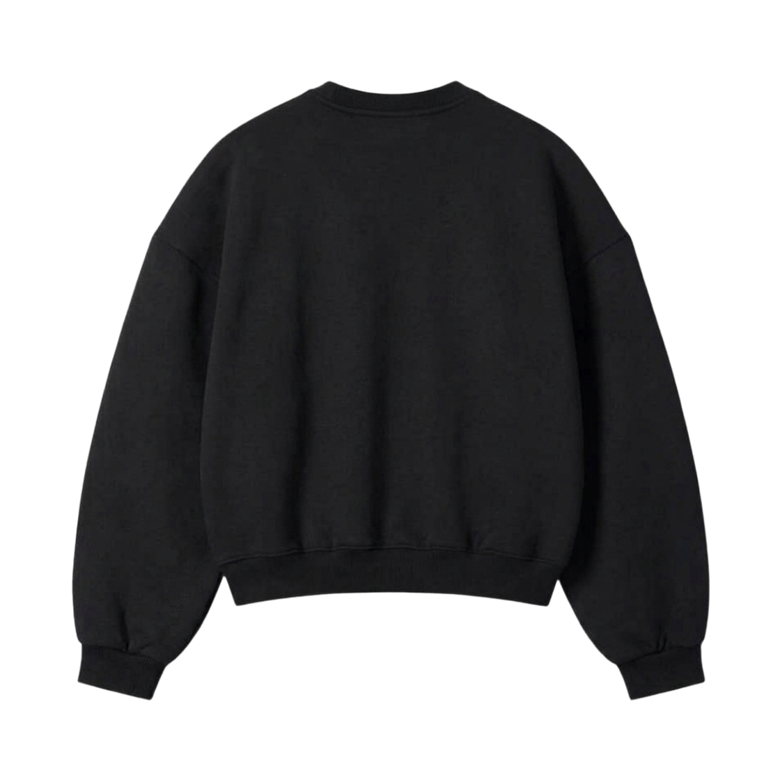 지크립 에센셜 크루넥 세미 크롭 맨투맨 블랙(GCLIP Essential Crewneck Semi-Crop Sweatshirt Black) - 2