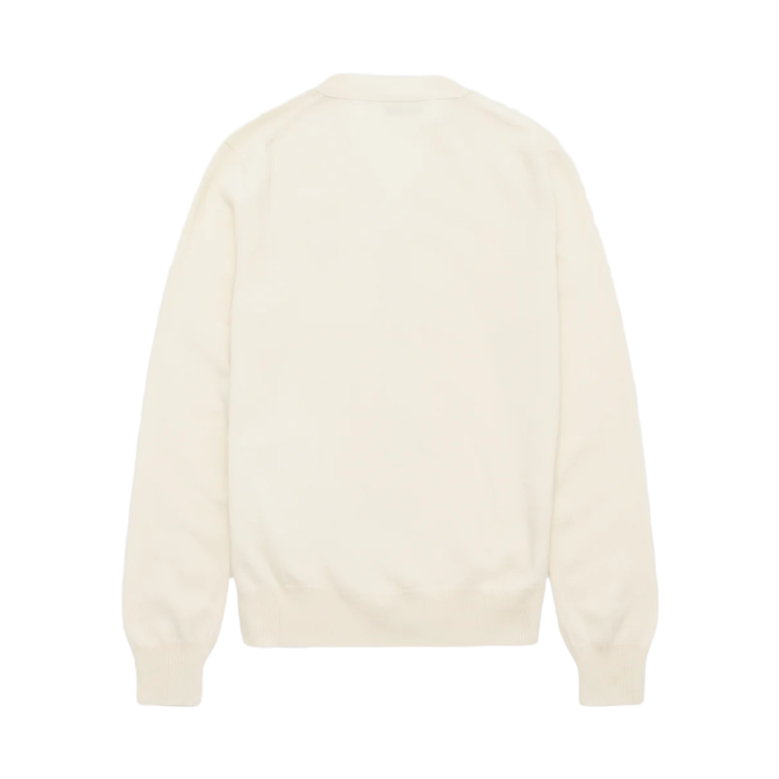 (W) 플레이 꼼데가르송 스몰 핑크 하트 브이넥 가디건 내츄럴((W) Play Comme des Garcons Small Pink Heart V-Neck Cardigan Natural) - 2