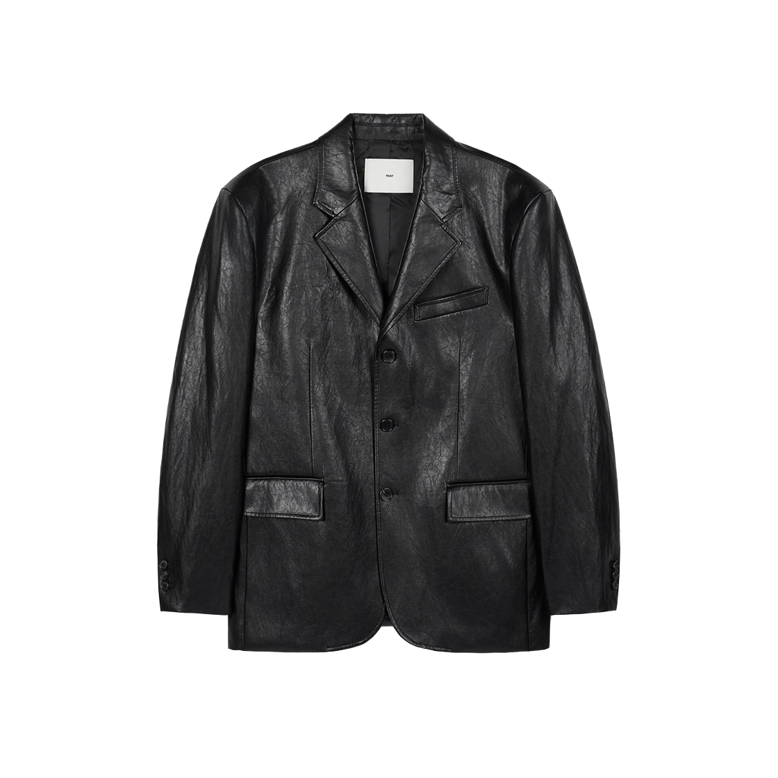 TNJA6F105BK_W TNGT W Faux Leather Jacket Washed Black