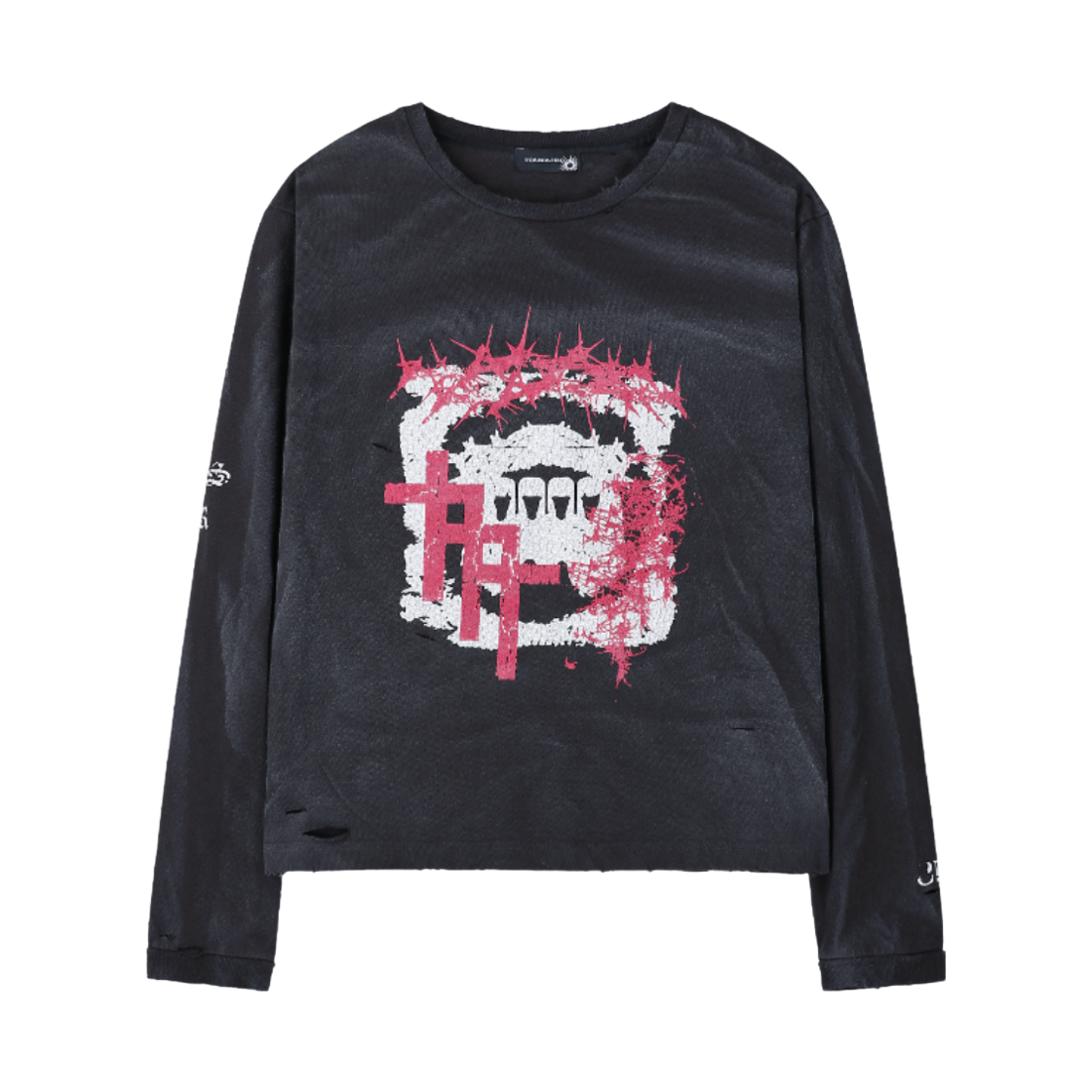 톤얼타이드 갓츠 쏜 크로스 롱슬리브 차콜(Tornortied God’s Thorn Cross Long Sleeve Charcoal)