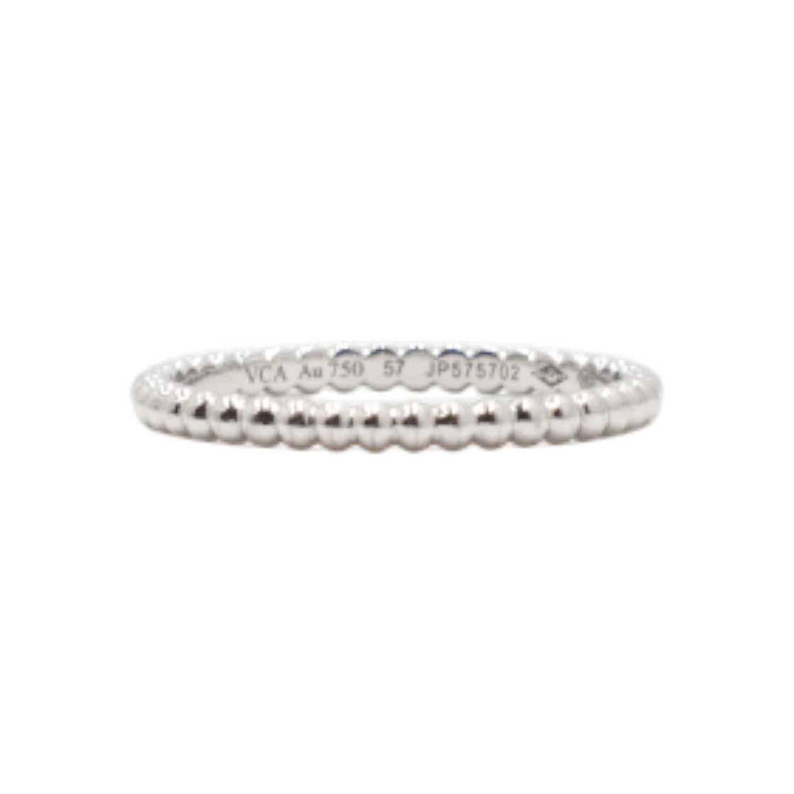 IT25KLOOWOBL Van Cleef & Arpels 18K White Gold Perlee Small Bead Ring