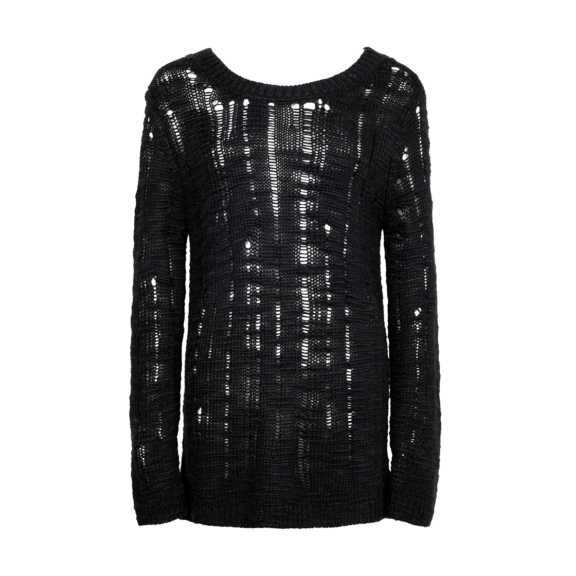 러프넥 데미지드 그래픽 니트 블랙(Roughneck Damaged Graphic Knit Black)