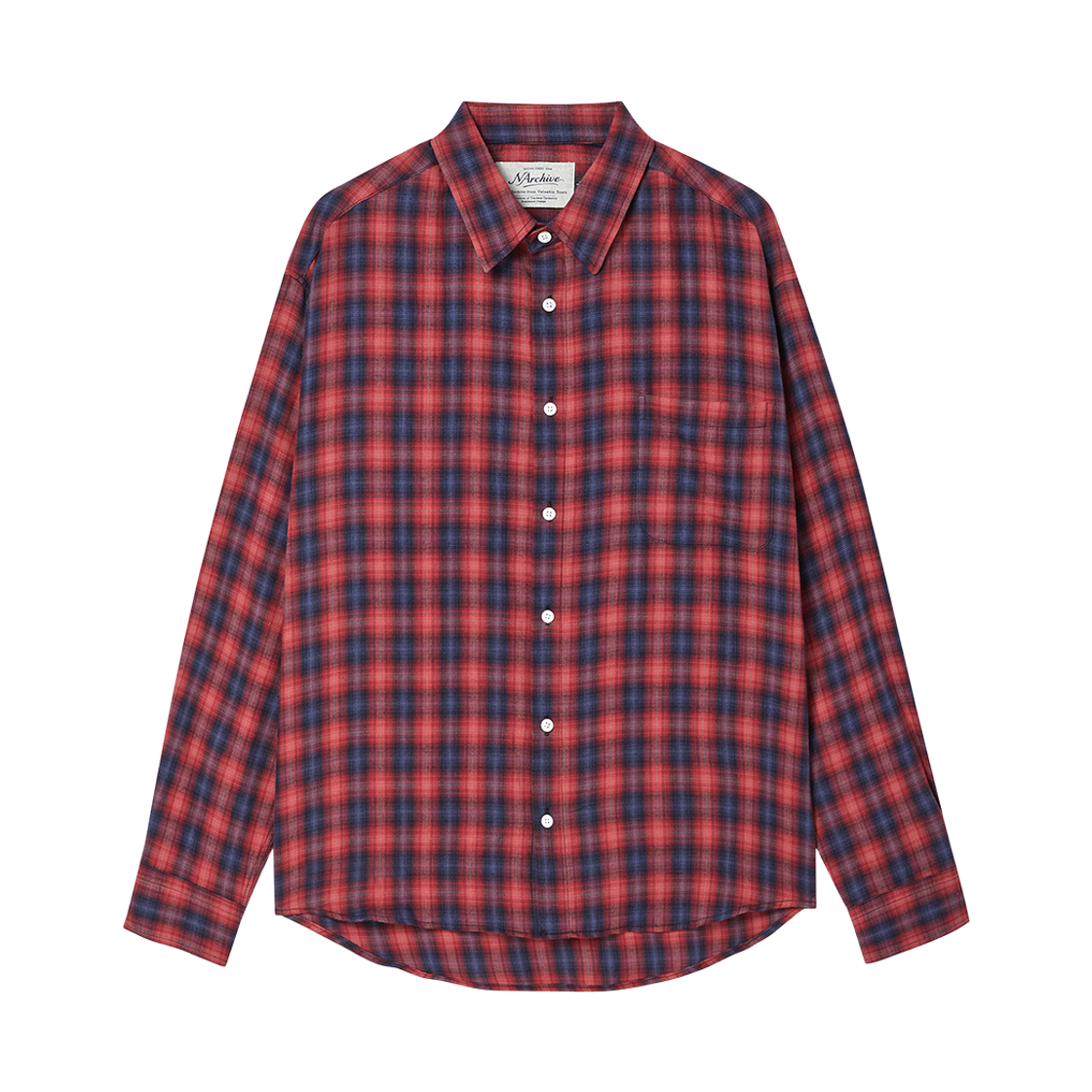 엔 아카이브 플루이드 레드 체크 셔츠(N ARCHIVE Fluid Red Check Shirts)