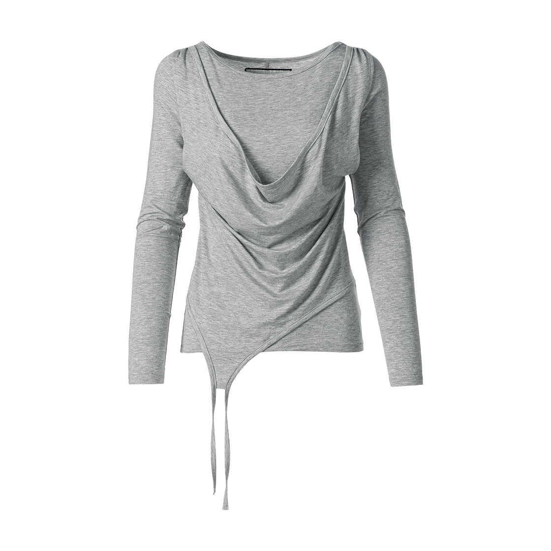 VH2GFFT559AGR Thevinylhouse Draped Layered Ls Tee(W) Grey