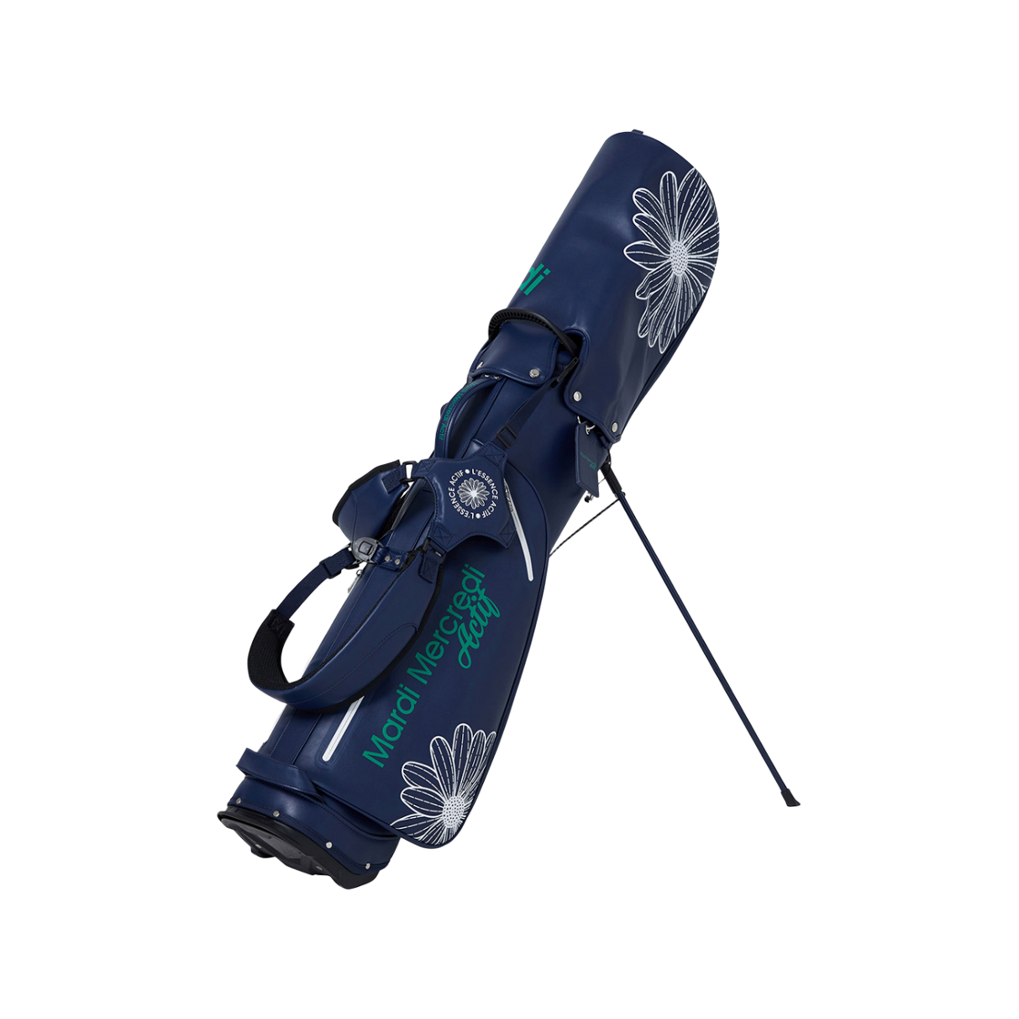 마르디 메크르디 올 오버 플라워 프린티드 골프백 네이비 그린(Mardi Mercredi All Over Flower Printed Golf Bag Navy Green) - 2