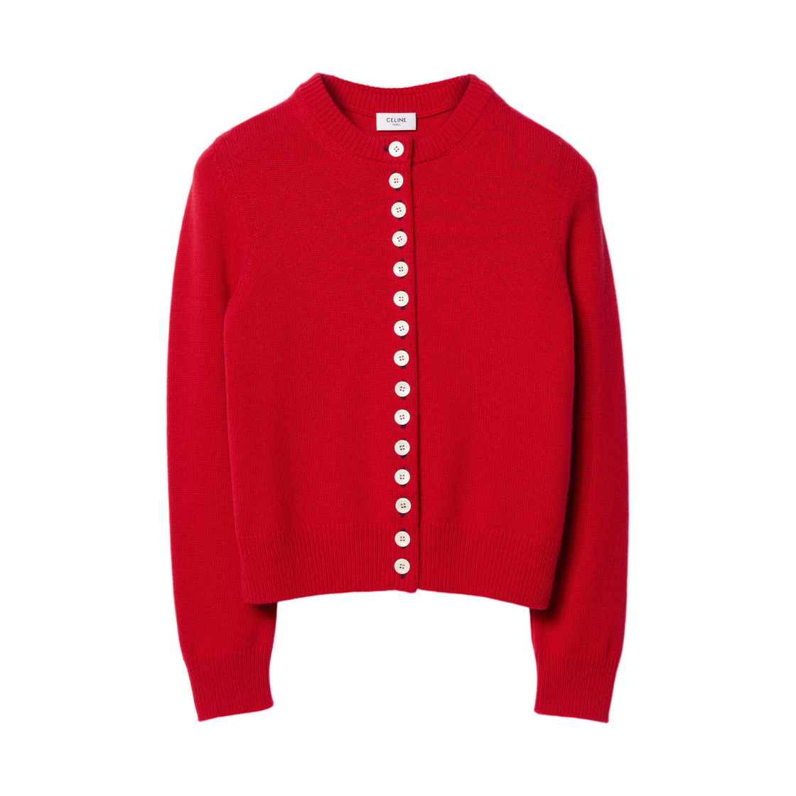 RY0NG317V-27RO (W) Celine Twinset Cardigan in Heritage Cashmere Red