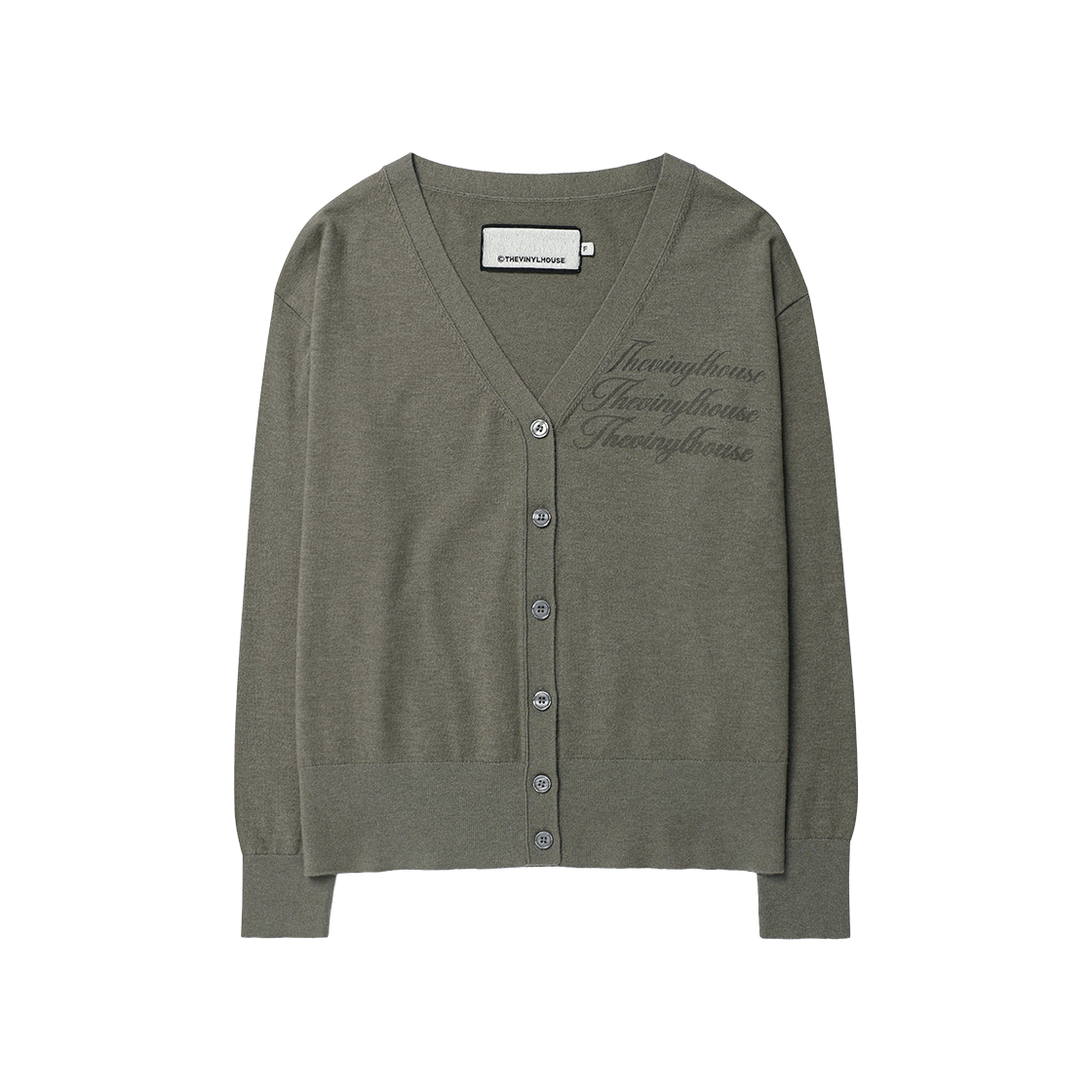 VH2GFFK683AKH Thevinylhouse Basic V Neck Cardigan(W) Khaki