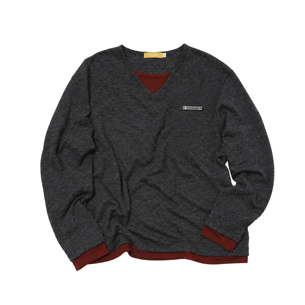메인부스 컴포트 레이어드 스웨터 차콜(MAINBOOTH Comfort Layered Sweater Charcoal) - 1