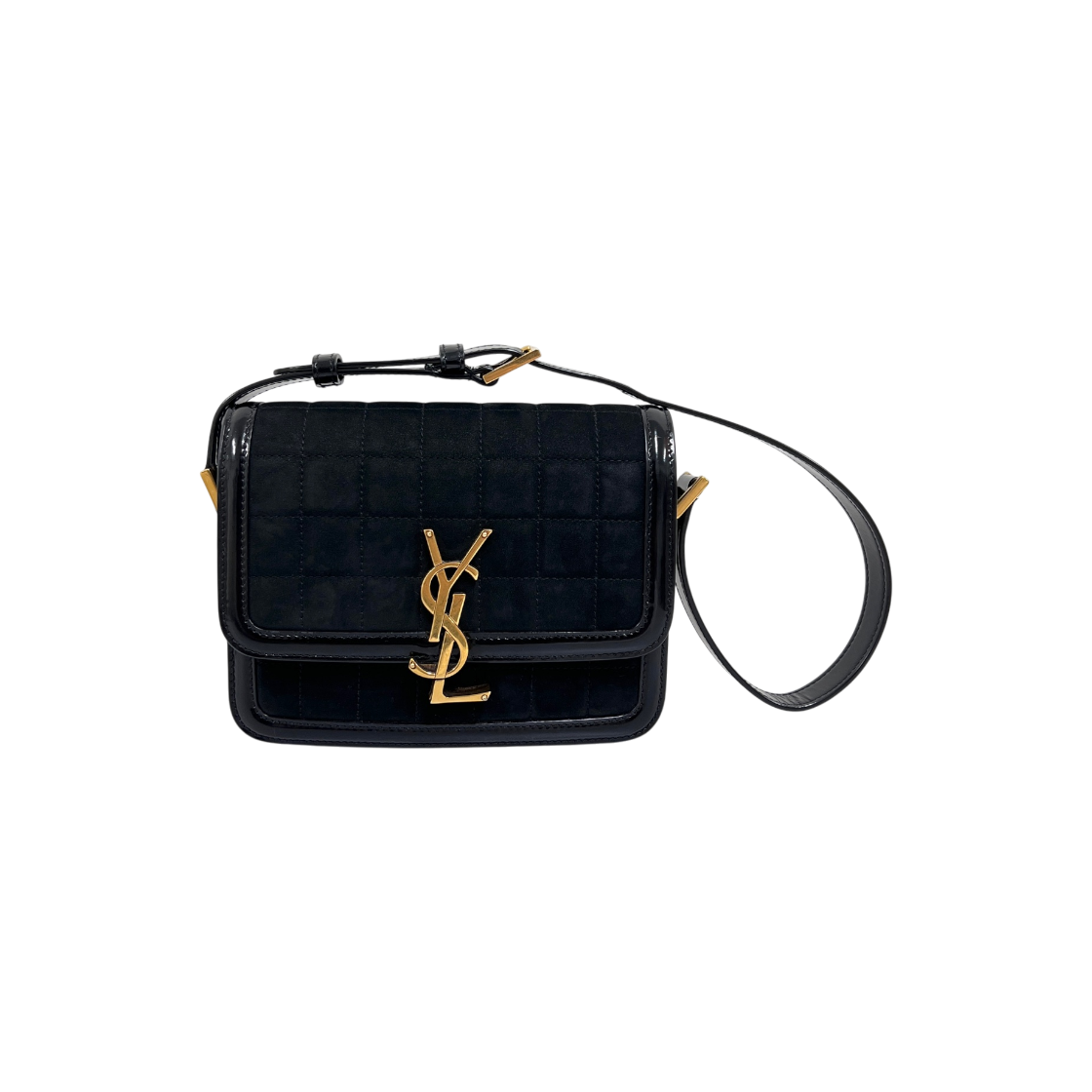 IT65H4S5223J Saint Laurent Solferino Suede Satchel Shoulder Bag Small