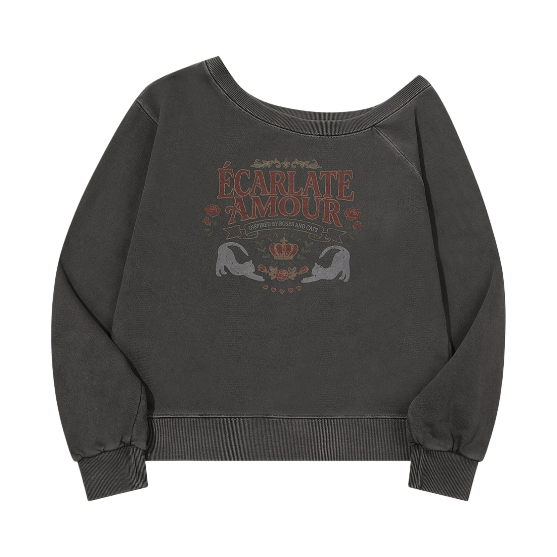 꼼파뇨 아모르캣 피그먼트 스웨트셔츠 스모크블랙(CPGN STUDIO Amor Cat Pigment Sweatshirt Smoke Black)
