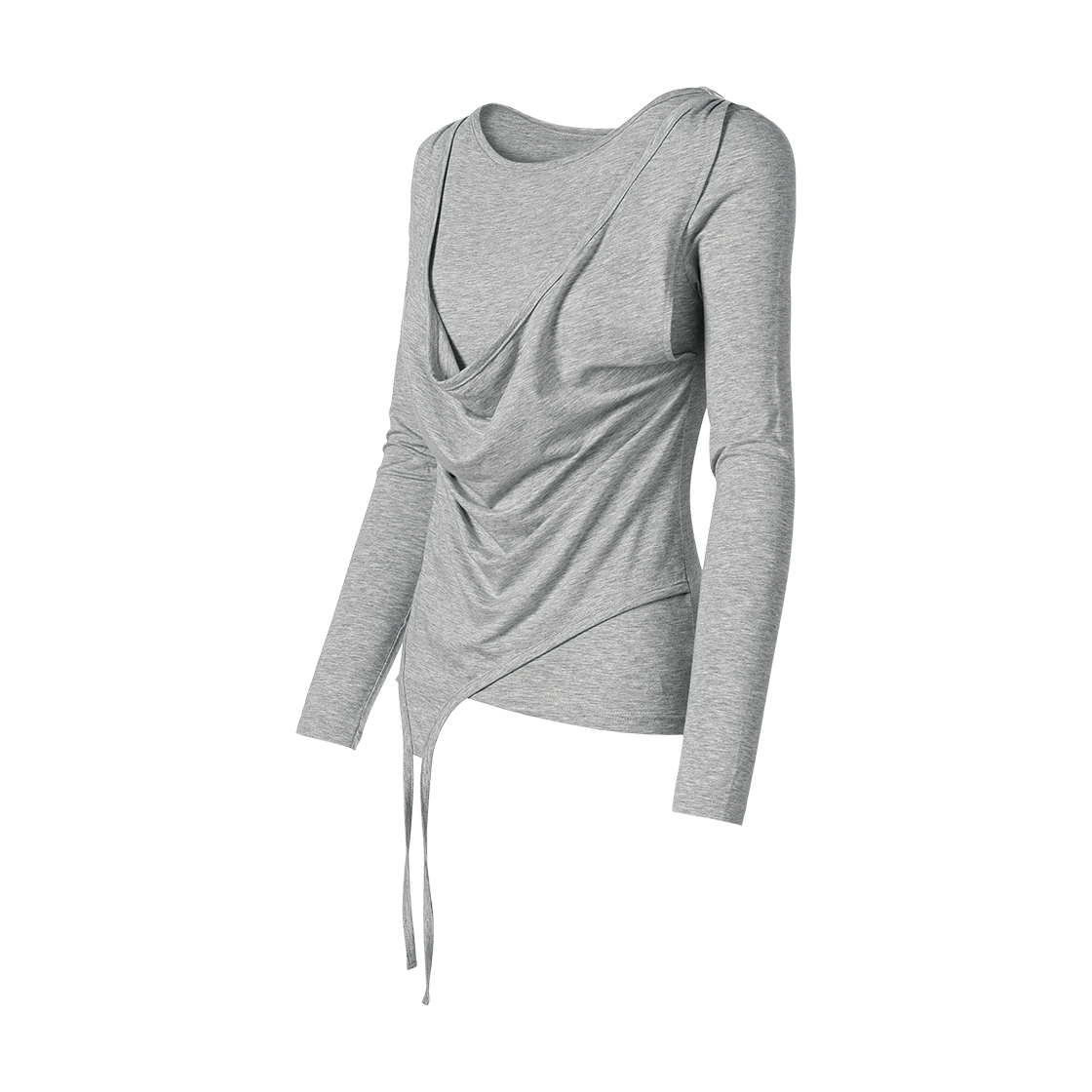 더바이닐하우스 드레이프 레이어드 긴팔 티셔츠(W) 그레이(Thevinylhouse Draped Layered Ls Tee(W) Grey) - 2