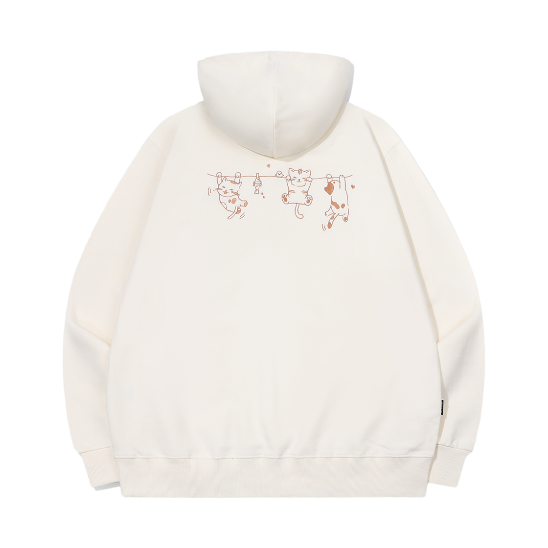 꼼파뇨 행잉 캣츠 자수 후드티 크림(CPGN STUDIO Hanging Cats Embroidery Hoodie Cream)