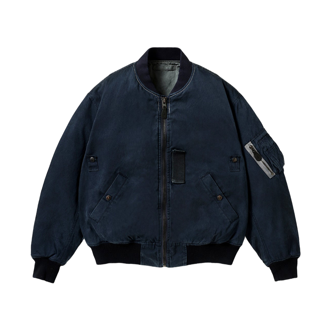 26AAP-01-34 A.Presse Vintage Silk B-15C Flight Jacket Navy Gray - 26FW