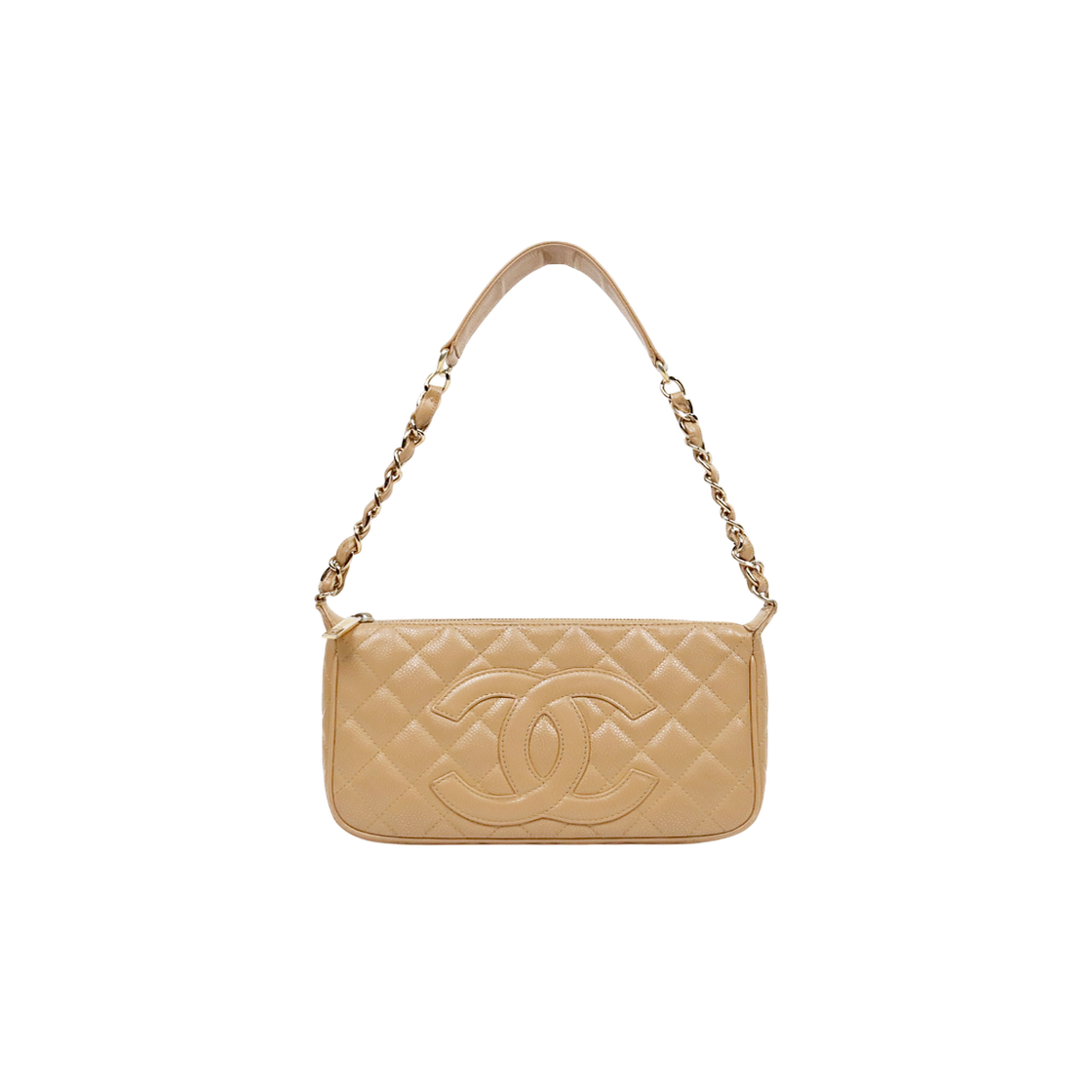 IT6DSTOKL7CQ Chanel Beige Caviar Big CC Shoulder Bag
