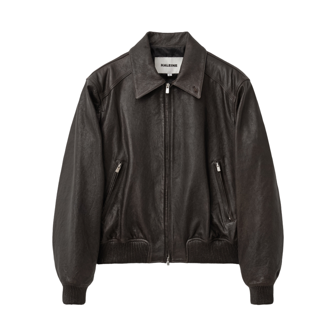 알렌느 레더 3D 블루종 안티크 브라운(Haleine Leather 3D Blouson Antique Brown (Xj317))