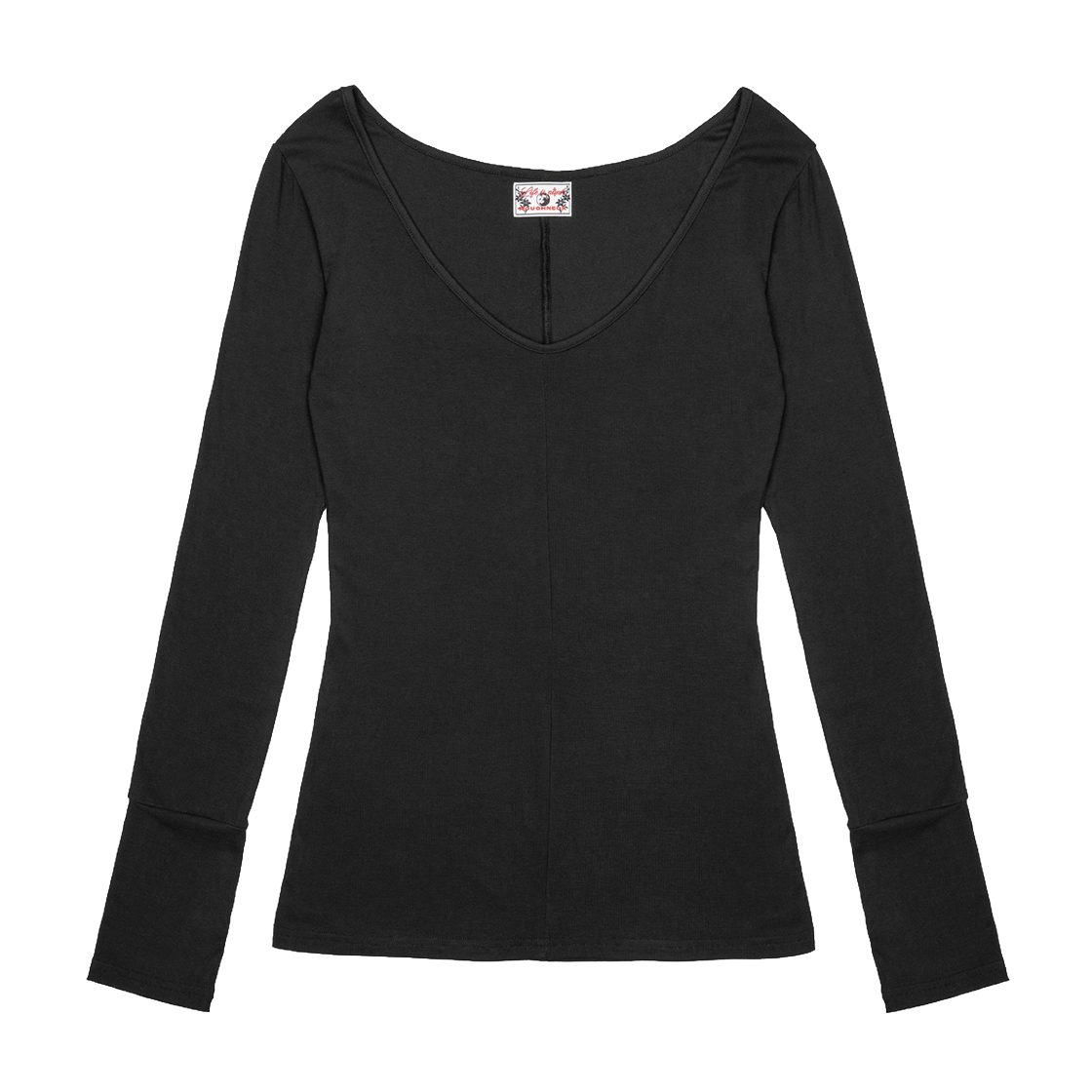 P0000ETA Roughneck Deep U-neck Long Sleeve Black