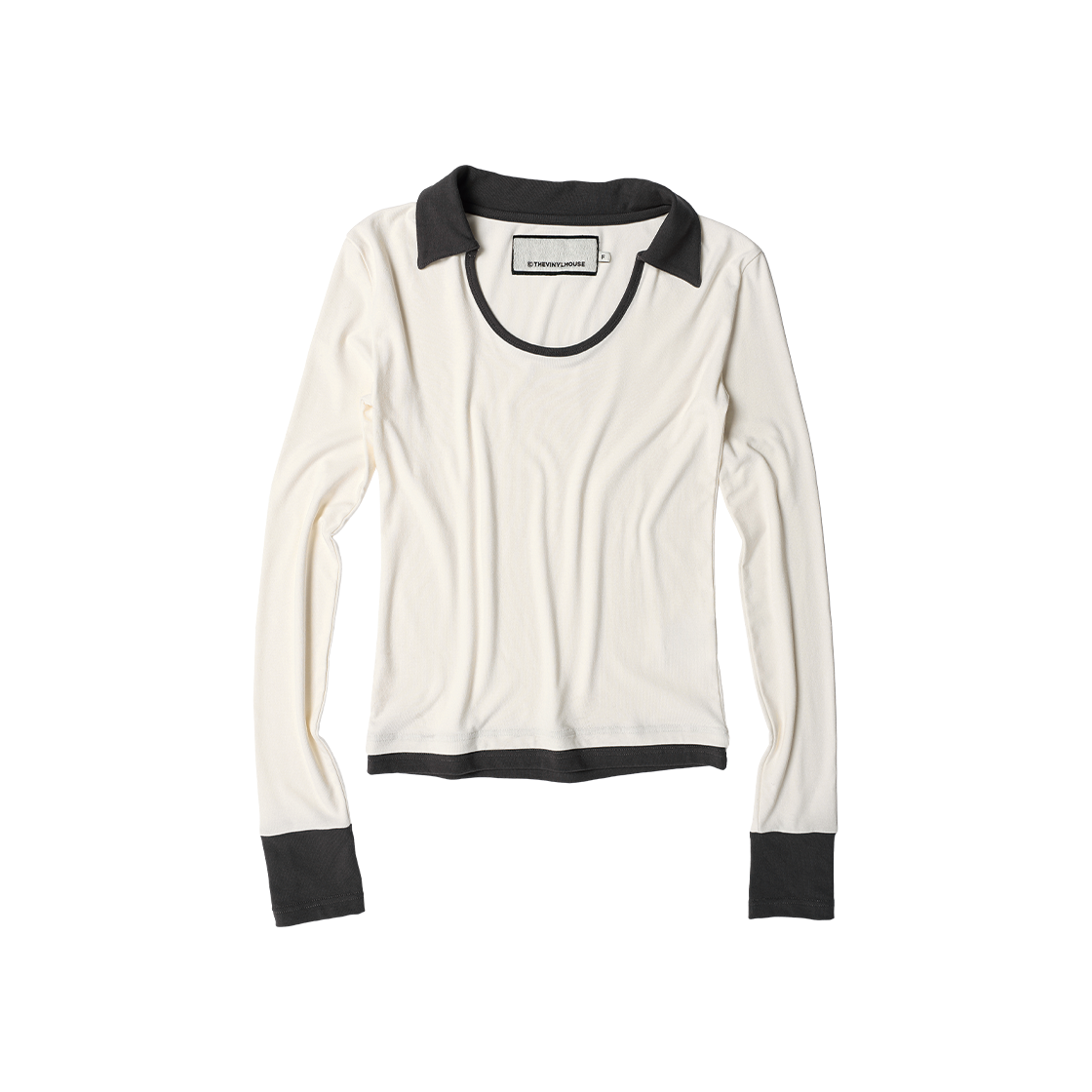 더바이닐하우스 유넥 카라 슬림 긴팔 티셔츠(W) 아이보리(Thevinylhouse U Neck Collar Slim Ls Tee(W) Ivory) - 4