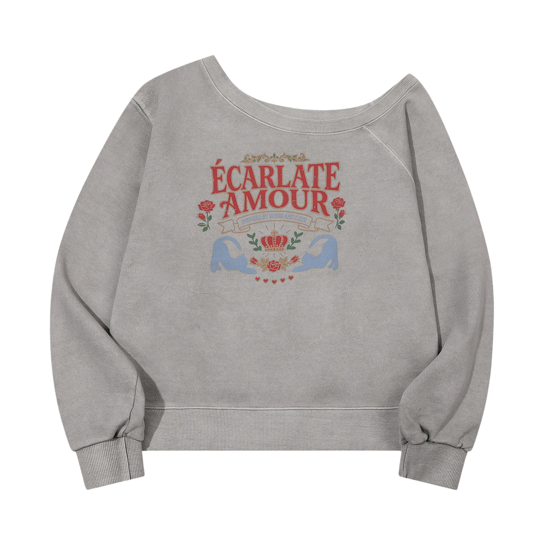 꼼파뇨 아모르캣 피그먼트 스웨트셔츠 고스트그레이(CPGN STUDIO Amor Cat Pigment Sweatshirt Ghost Grey)