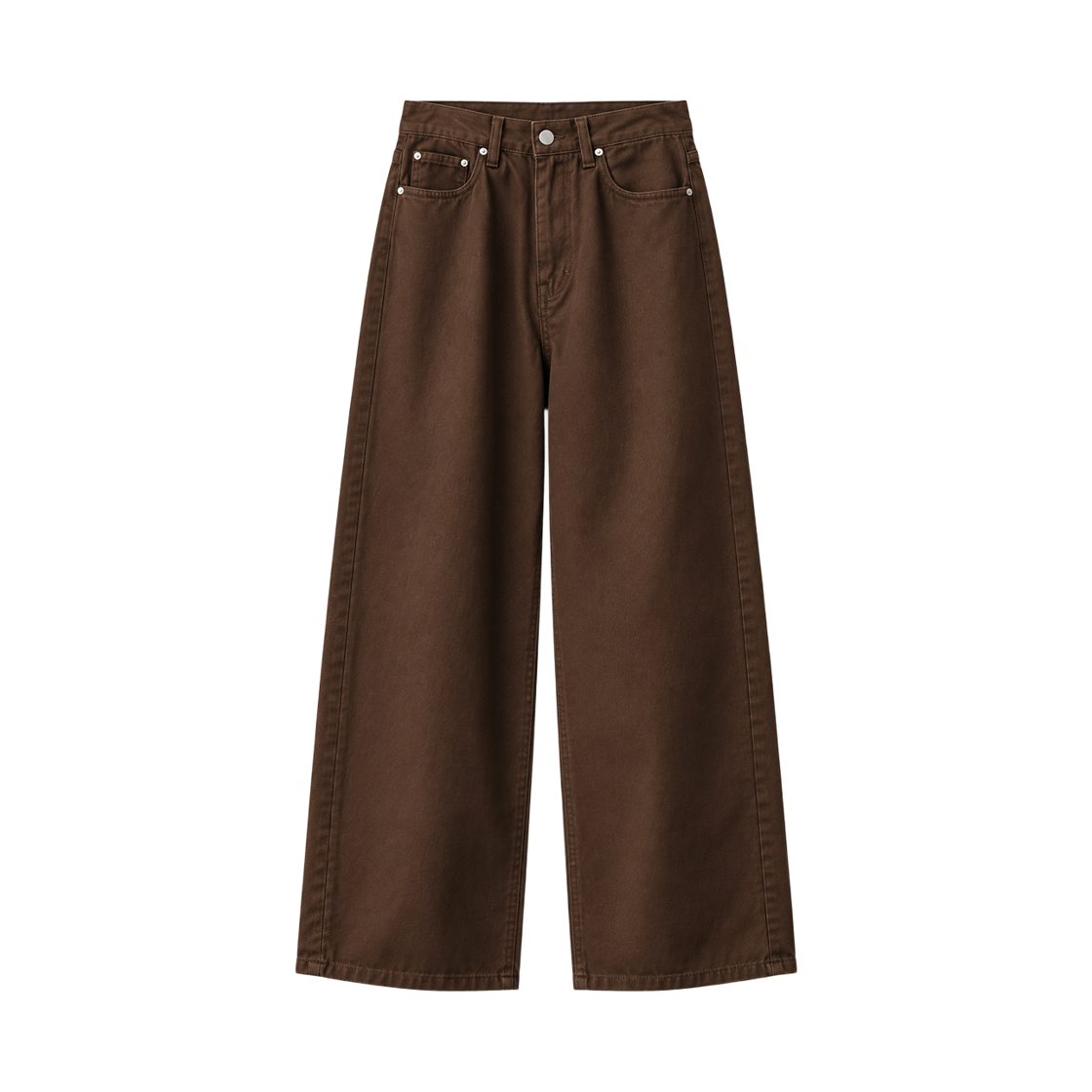 지크립 바이오워싱 솔리드 와이드 코튼 팬츠 브라운(GCLIP Bio-washed Solid Wide Cotton Pants Browon)