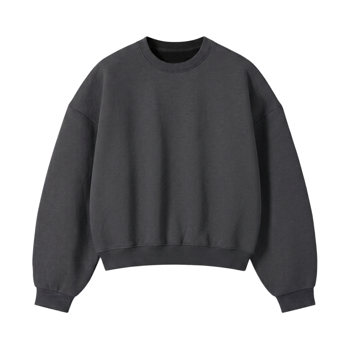 합포크롭맨투맨-차콜 GCLIP Essential Crewneck Semi-Crop Sweatshirt Charcoal