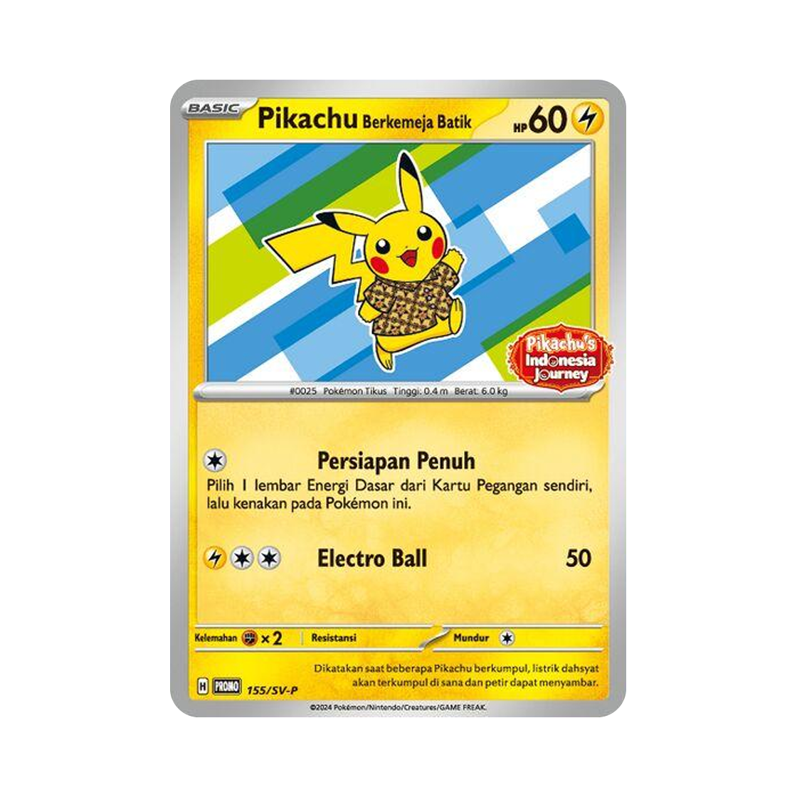 포켓몬 TCG 바틱 입은 피카츄 별가사리 P 스칼렛 & 바이올렛 프로모 카드 (인도네시아판)(Pokemon TCG Batik Wearing Pikachu Staryu P Scarlet & Violet Promos (Indonesian Ver.)) - 1