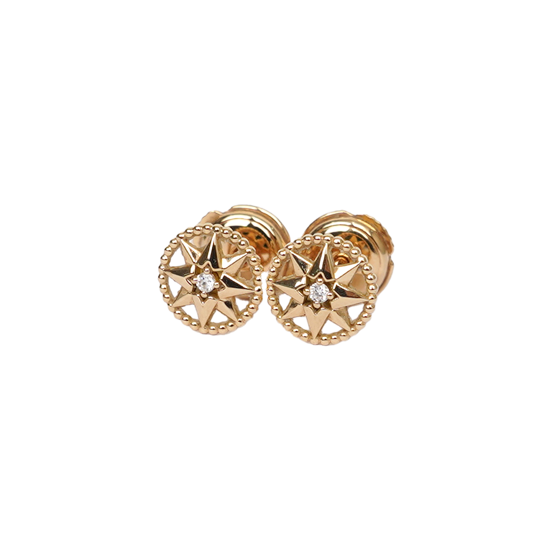 IT5E94FW6F3K Dior Rose des Vents Yellow Gold Small Earrings