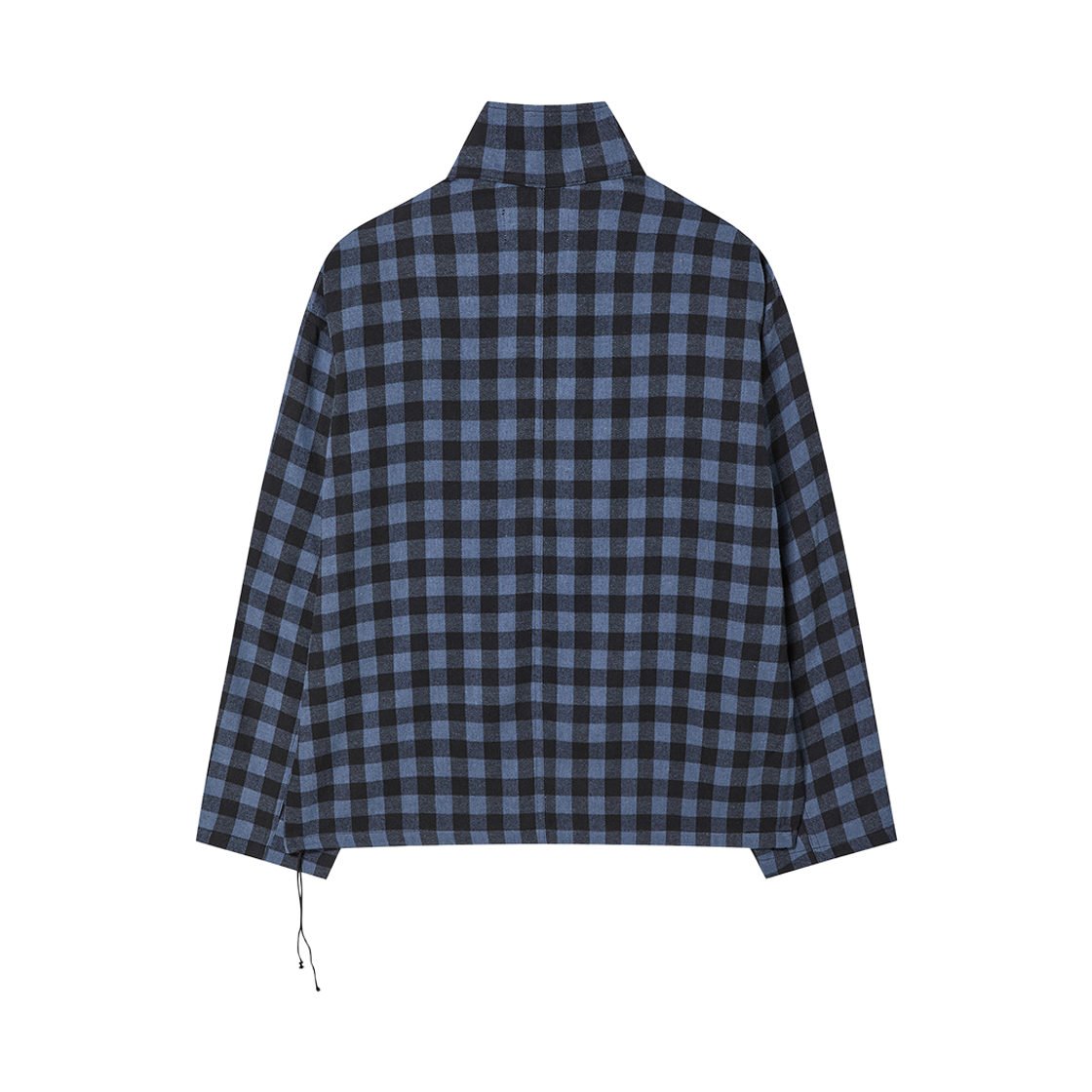 엔 아카이브 텍스처 체크 하이넥 셔츠 블루(N ARCHIVE Texture Check High-Neck Shirts Blue) - 2