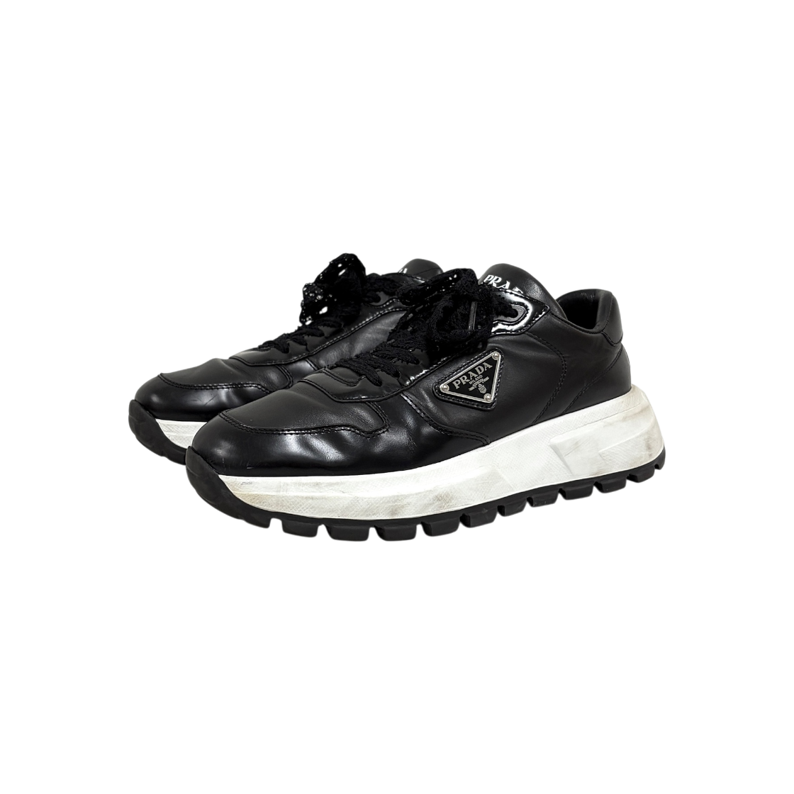 ITK7LHLC3HIH Prada Triangle Logo Leather Women Sneakers