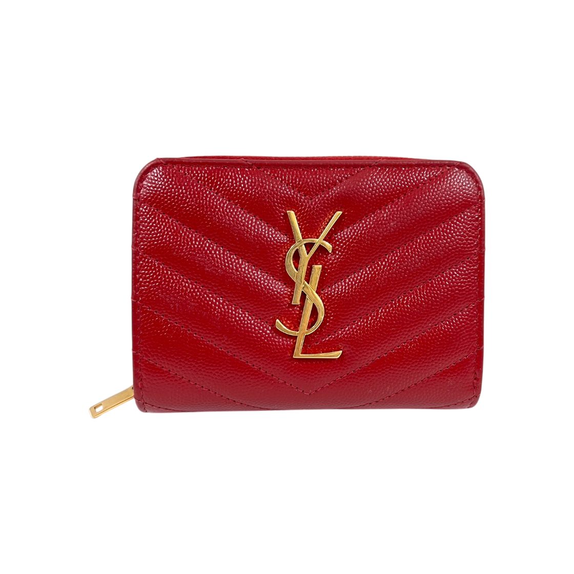 ITEDDE7ACMDD Saint Laurent Monogram Compact Zip Wallet Red