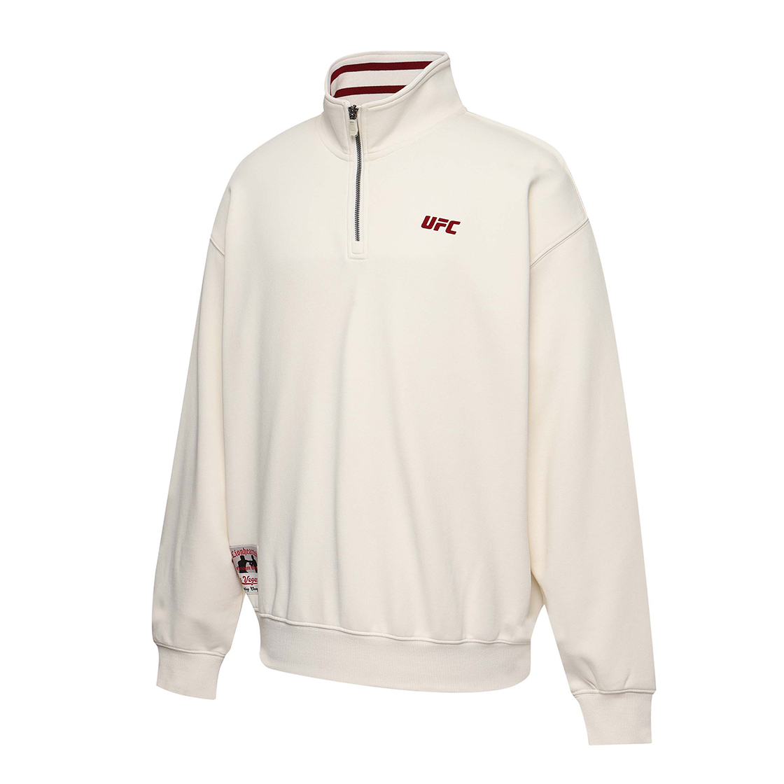 유에프씨 스포츠 UFC 파이터 오버핏 하프 집업 맨투맨 멜란지 화이트(UFC SPORT Fighter Oversized Fit Half Zip-Up Sweatshirt Melange White) - 2