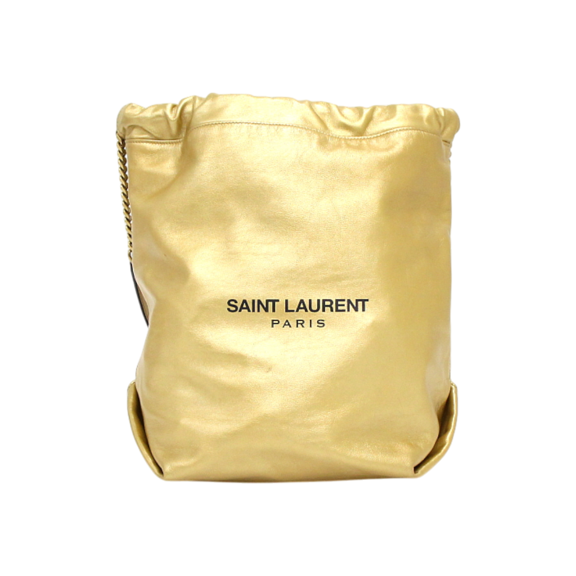 ITESCBWR4U4C Saint Laurent Gold Teddy Drawstring Bucket Bag