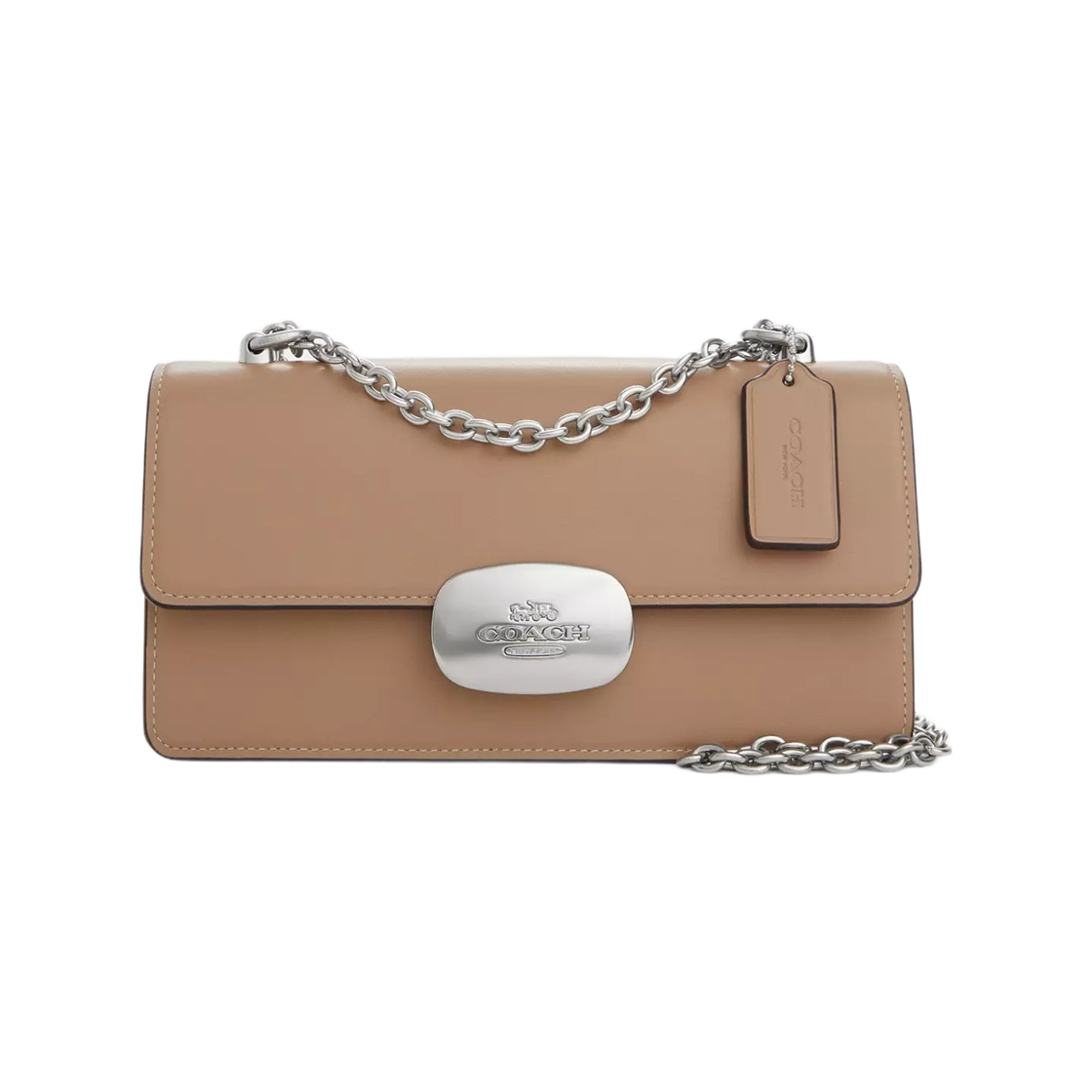 CP008-SV/TP Coach Eliza Flap Crossbody Bag Silver Taupe