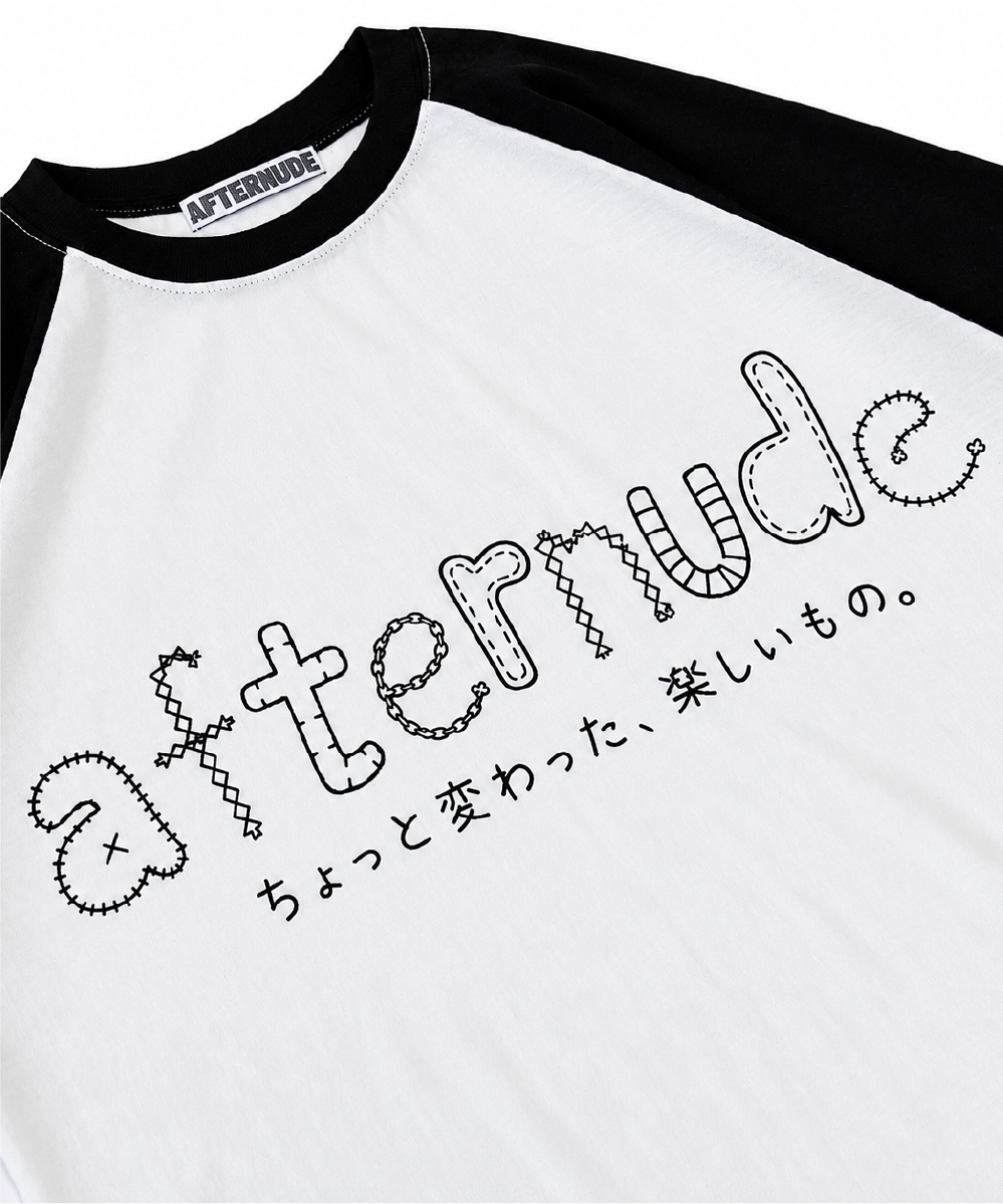 애프터누드 컷 오프 래글런 티 블랙(Afternude Cut Off Raglan Tee Black) - 2