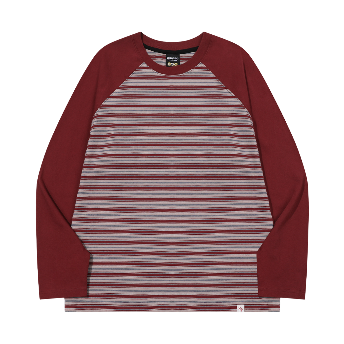 꼼파뇨 스트라이프 레글런 롱슬리브 버건디(CPGN STUDIO Stripe Raglan Long Sleeve Burgundy)
