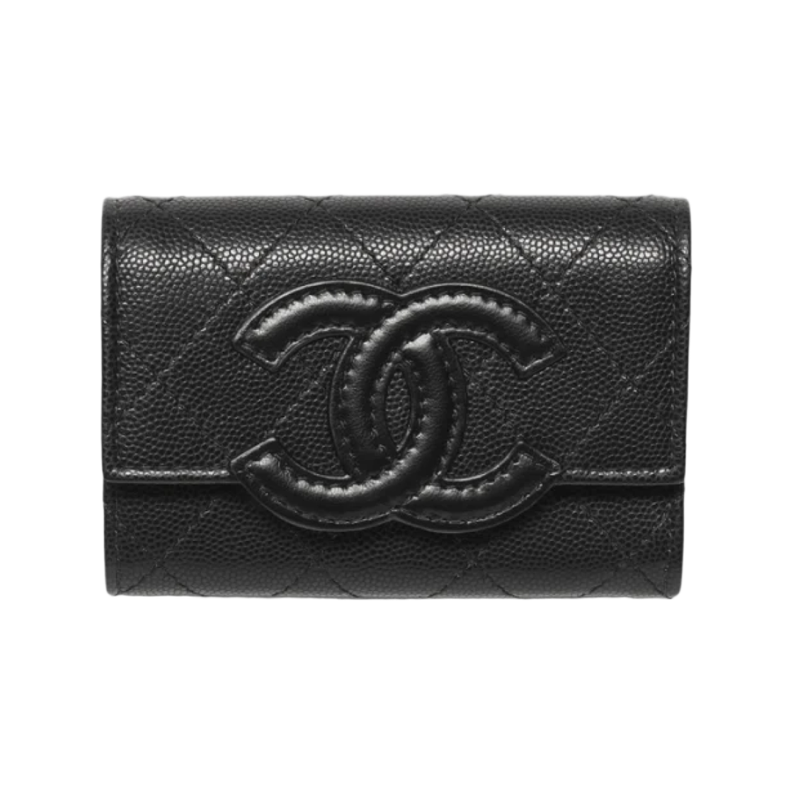 AP5457-B25537-94305 Chanel Card Holder Shiny Grained Calfskin Lambskin & Gold-Tone Black