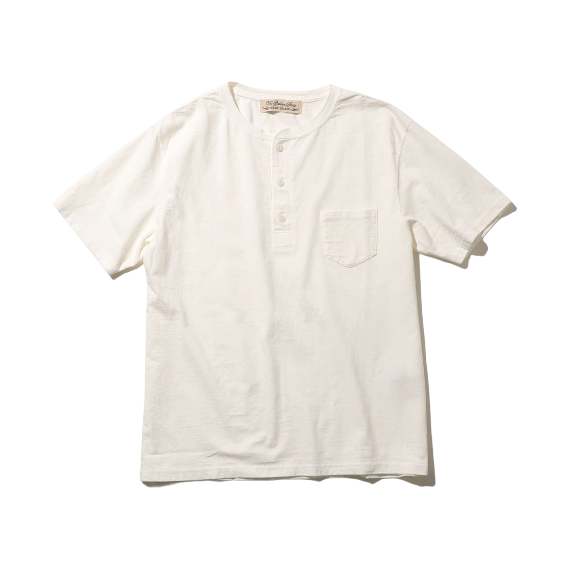 레미 릴리프 x 빔즈 플러스 헨리넥 포켓 티셔츠 화이트(Remi Relief x Beams Plus Henley Neck Pocket T-Shirt White)