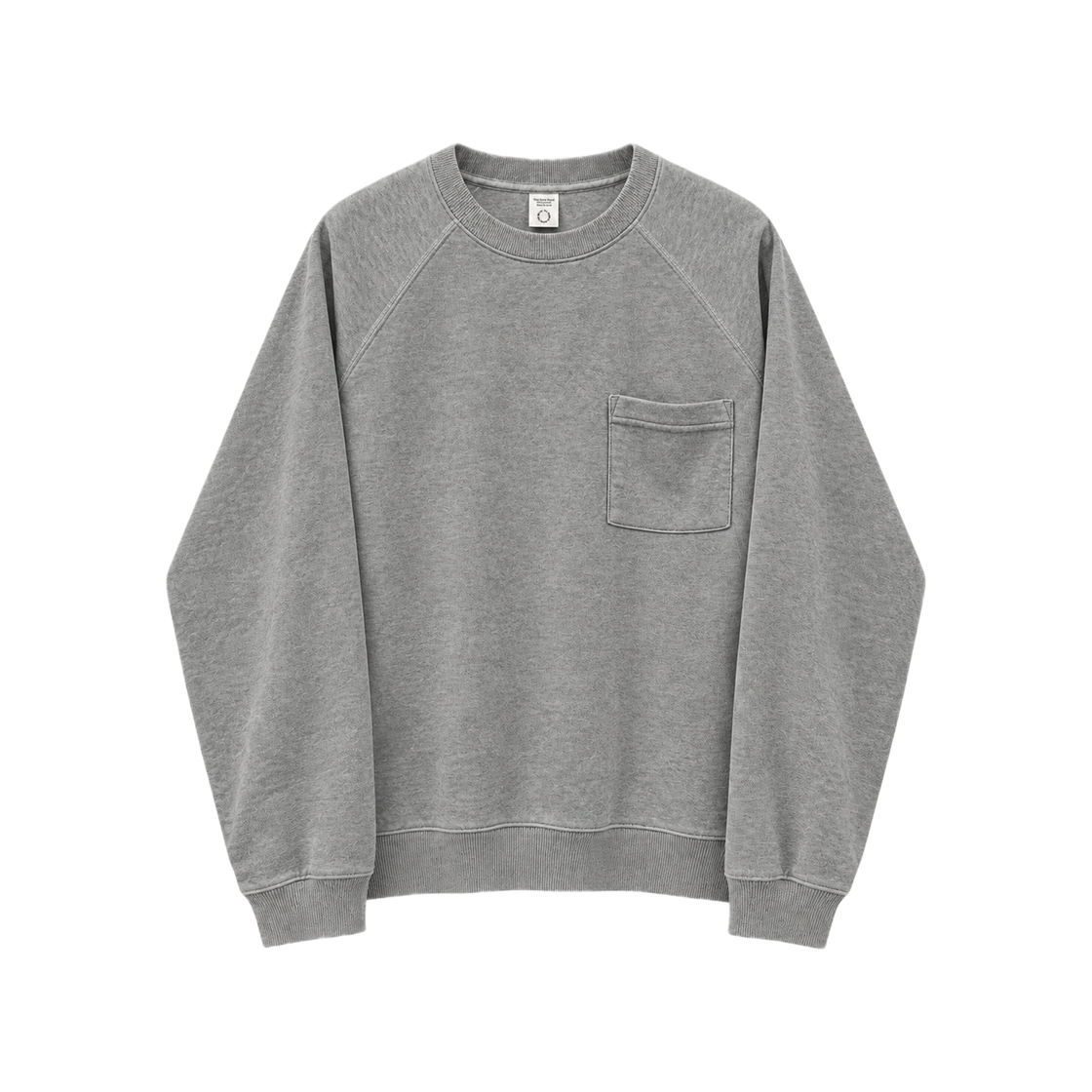 NCH26A-CT02WGR CHOWOO One Pocket Vintage Raglan Sweatshirt Washed Gray