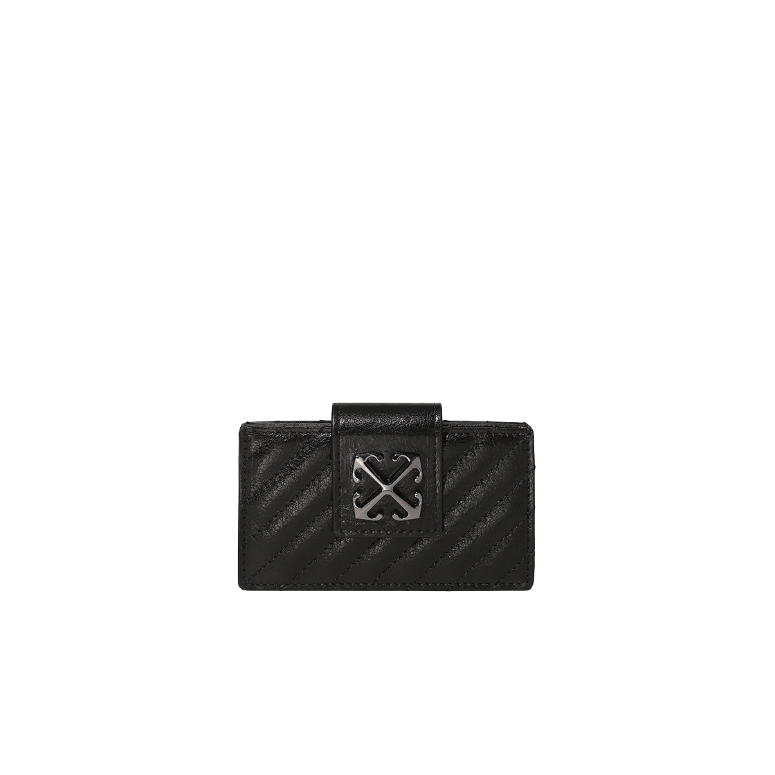 오프화이트 퀼티드 아코디언 카드 월렛 (블랙)(OFF-WHITE Quilted Accordion Card Wallet (Black))
