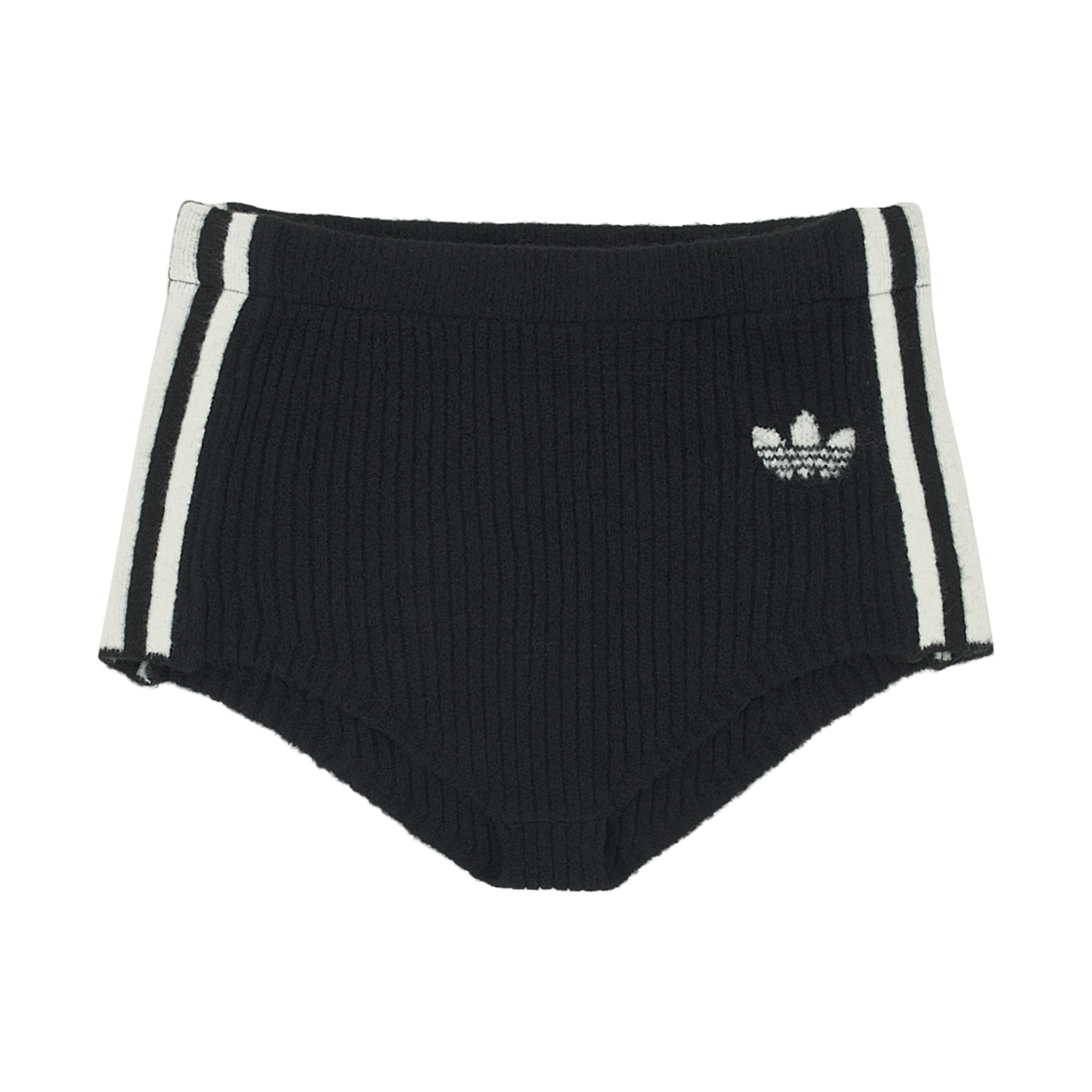(W) 아디다스 x 제니 니트 쇼츠 블랙 - KR 사이즈((W) Adidas x Jennie Knit Shorts Black - KR Sizing)