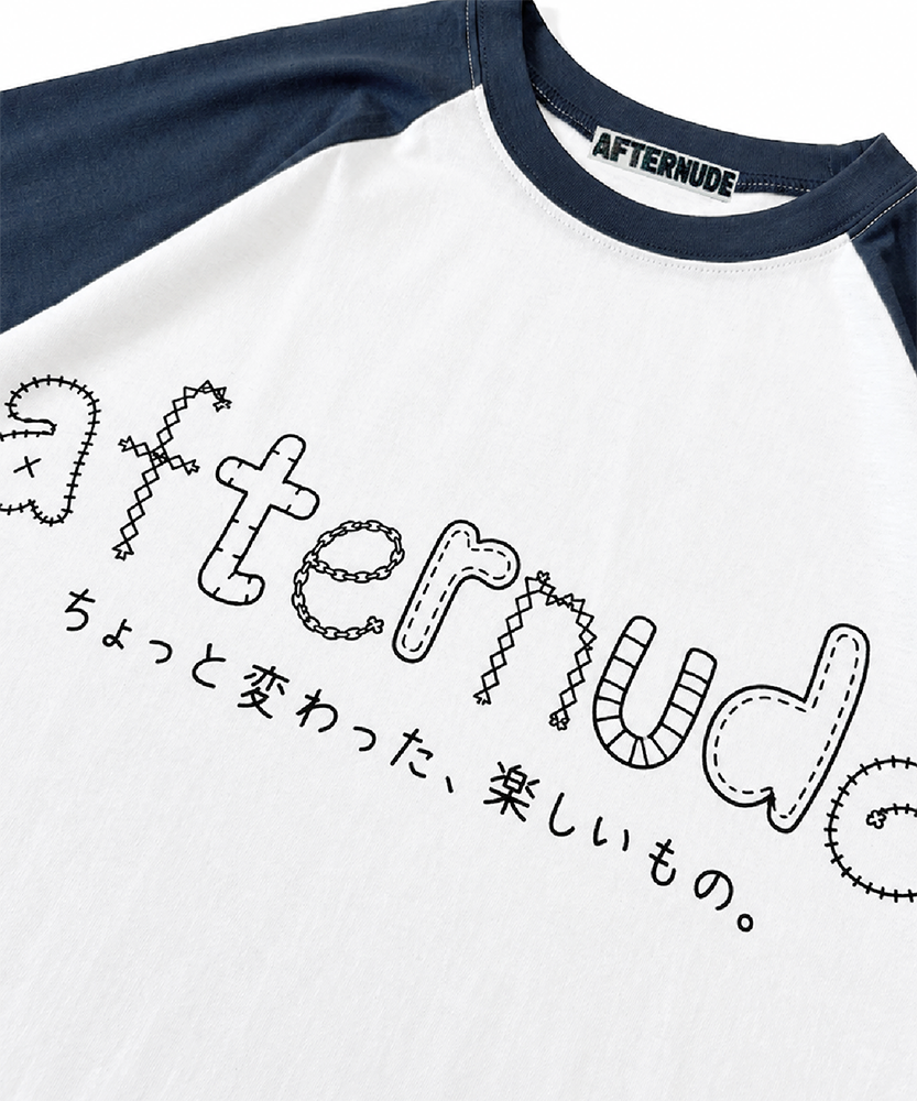 애프터누드 컷 오프 래글런 티 빈티지 블루(Afternude Cut Off Raglan Tee Vintage Blue) - 2