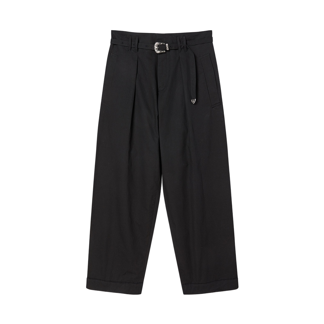 엔 아카이브 벨티드 디테일 코튼 와이드 팬츠 블랙(N ARCHIVE Belted Detail Cotton Wide Pants Black) - 1