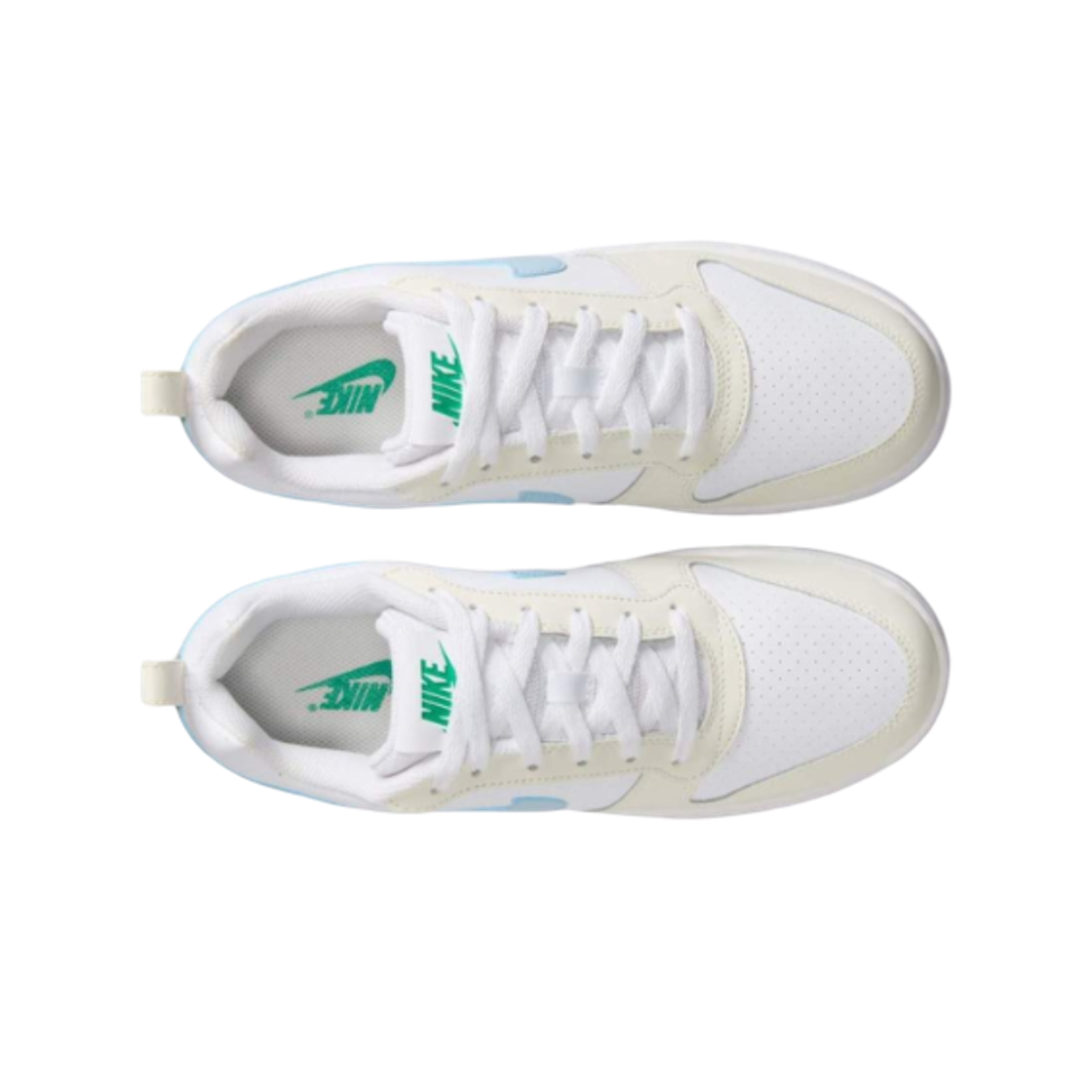 (W) 나이키 코트 버로우 로우 화이트 라이트 아머리 블루((W) Nike Court Borough Low White Light Armory Blue) - 2
