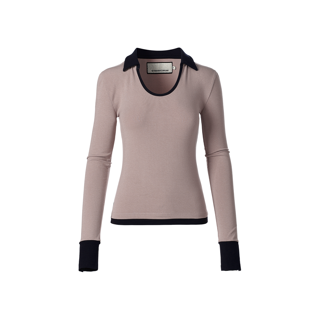 VH2GFFT558ATP Thevinylhouse U Neck Collar Slim Ls Tee(W) Light Purple