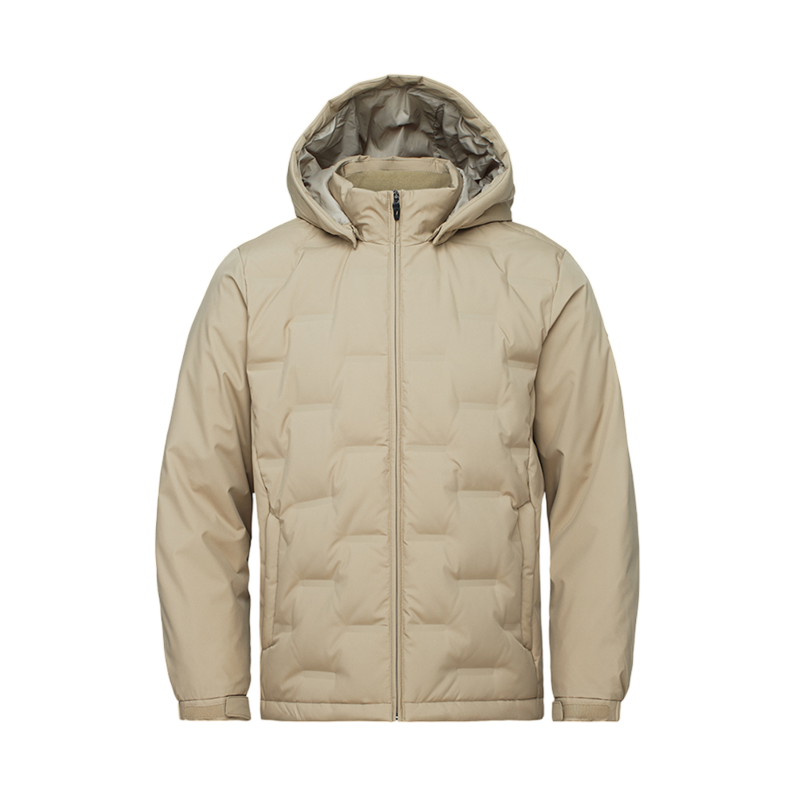 1BYPAWU007LE Black Yak Zerospot Hooded Down Jacket #1 Light Beige