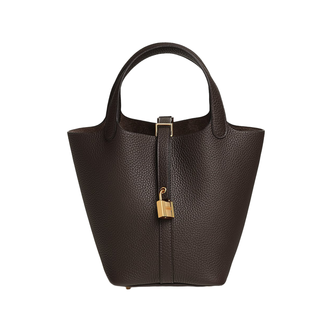 H056289CCT3 Hermes Picotin Lock 18 Bag Clemence & Gold Bai Brun